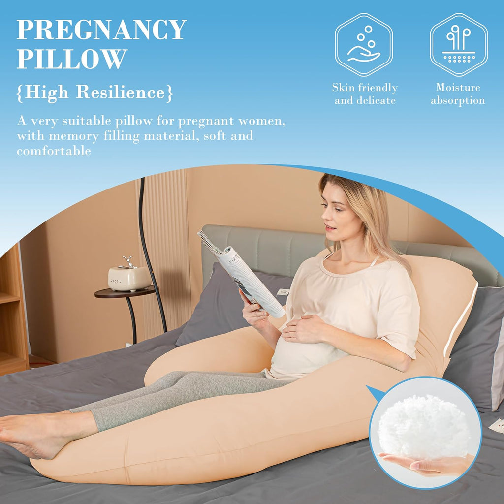 Cute Castle Cooling Cover Pregnancy Pillows, Soft U-Shape Maternity Pillow with Removable Cover - Full Body Pillows for Adults Sleeping…