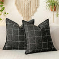 Black and White Plaid 22x22 Pillow Cover, Neutral Throw Pillow Covers 22x22 Set of 2, Modern Farmhouse Buffalo Checkered Decorative Linen…