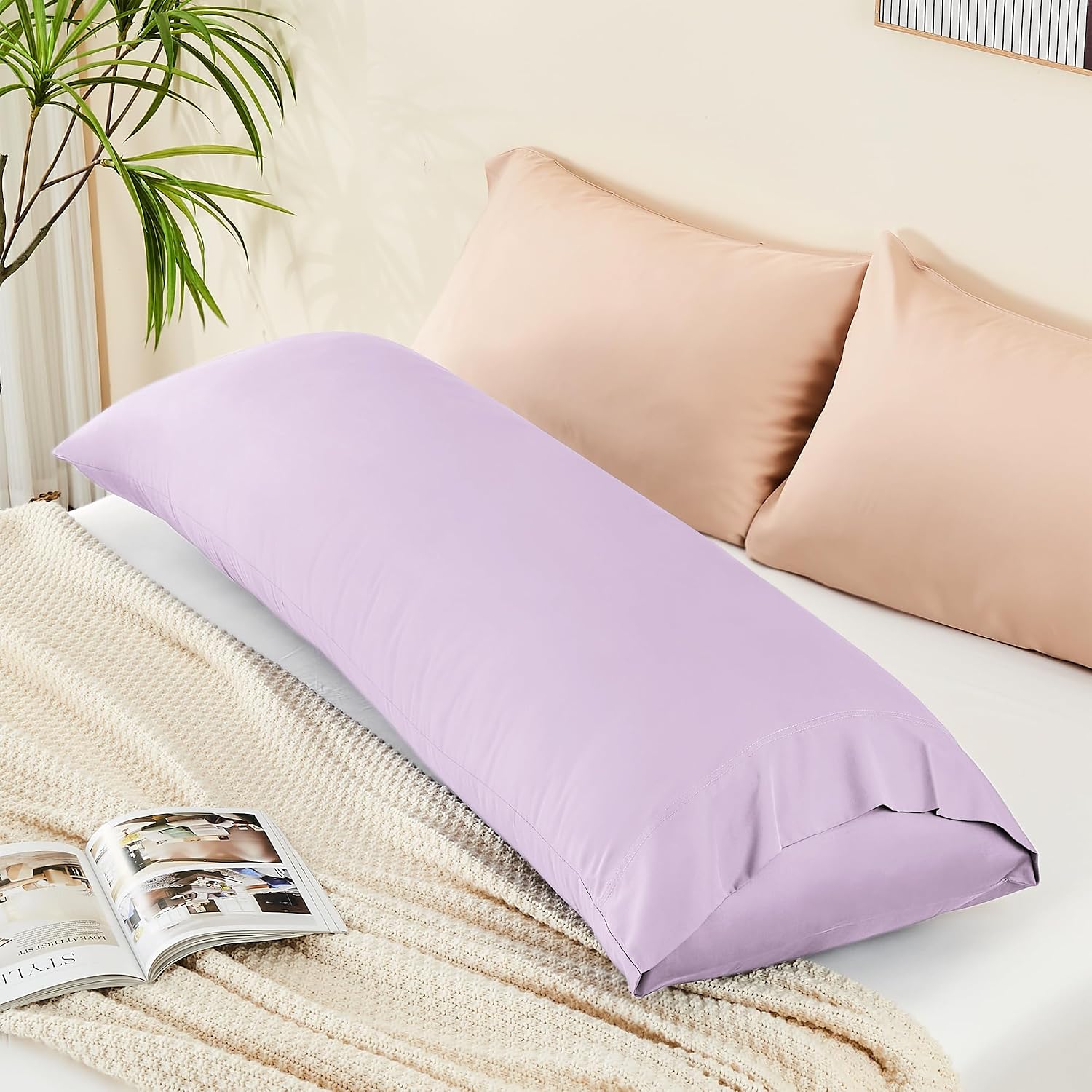 Bedelite Body Pillow Case Cover, Rayon Made from Bamboo, Cooling Body Pillow Cover for Hot Sleepers and Night Sweats, Breathable & Silky So…
