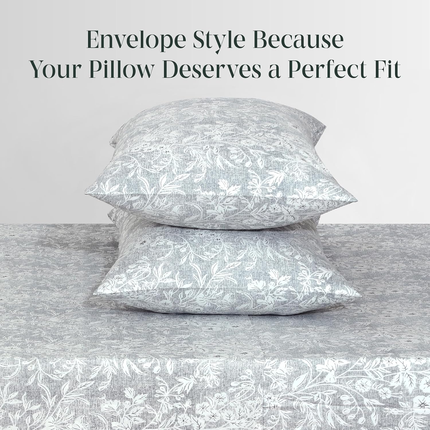 Feather & Stitch 300 TC 100% Cotton King Size Pillowcases 2 piece, Ultra Soft Set of 2 Sateen Weave Pillow Covers with Envelope Closure…