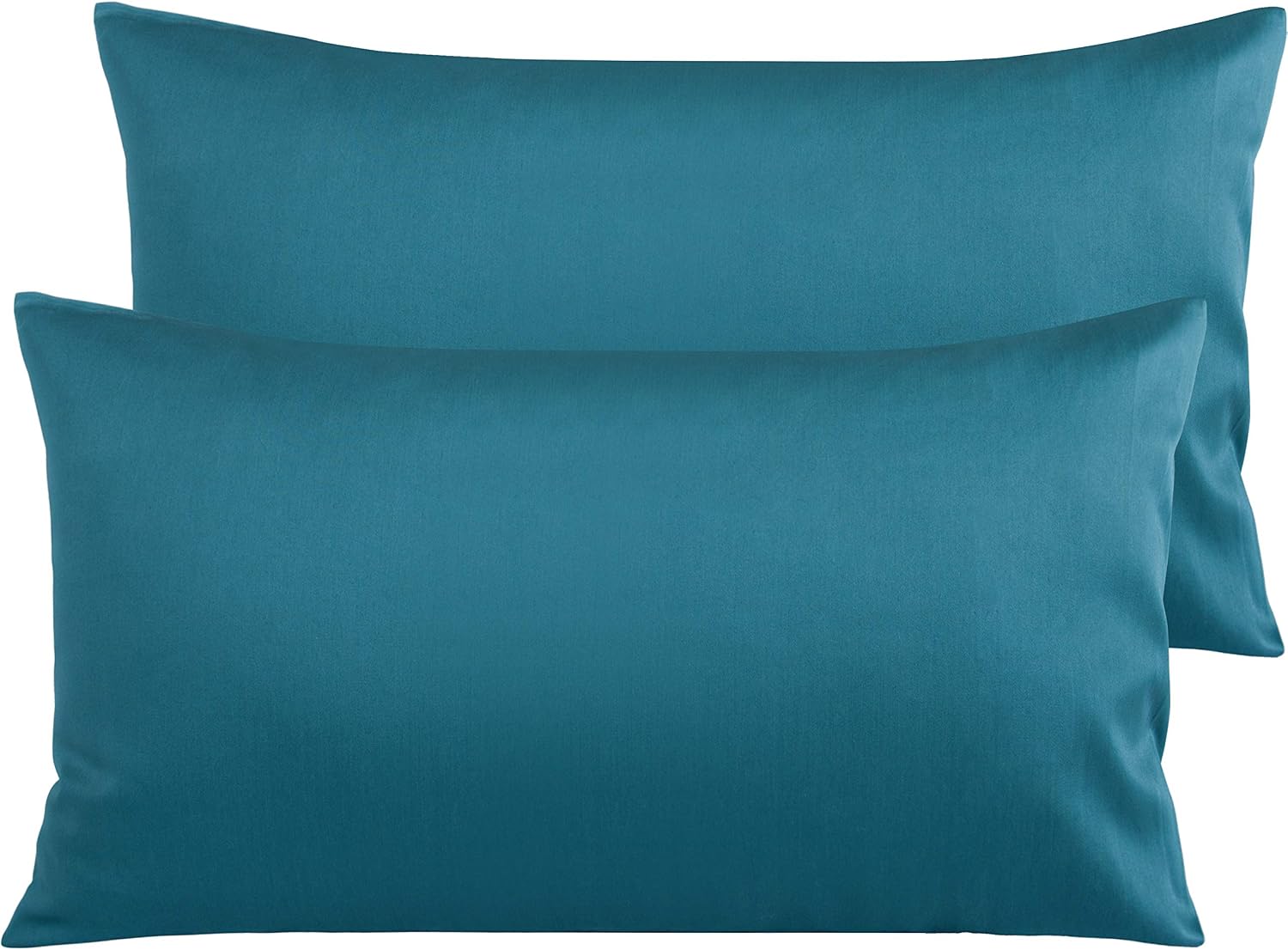 NTBAY Egyptian Cotton King Pillowcases - Set of 2, 500 Thread Count Cotton Pillowcases - Soft and Breathable Envelope Closure Pillow…