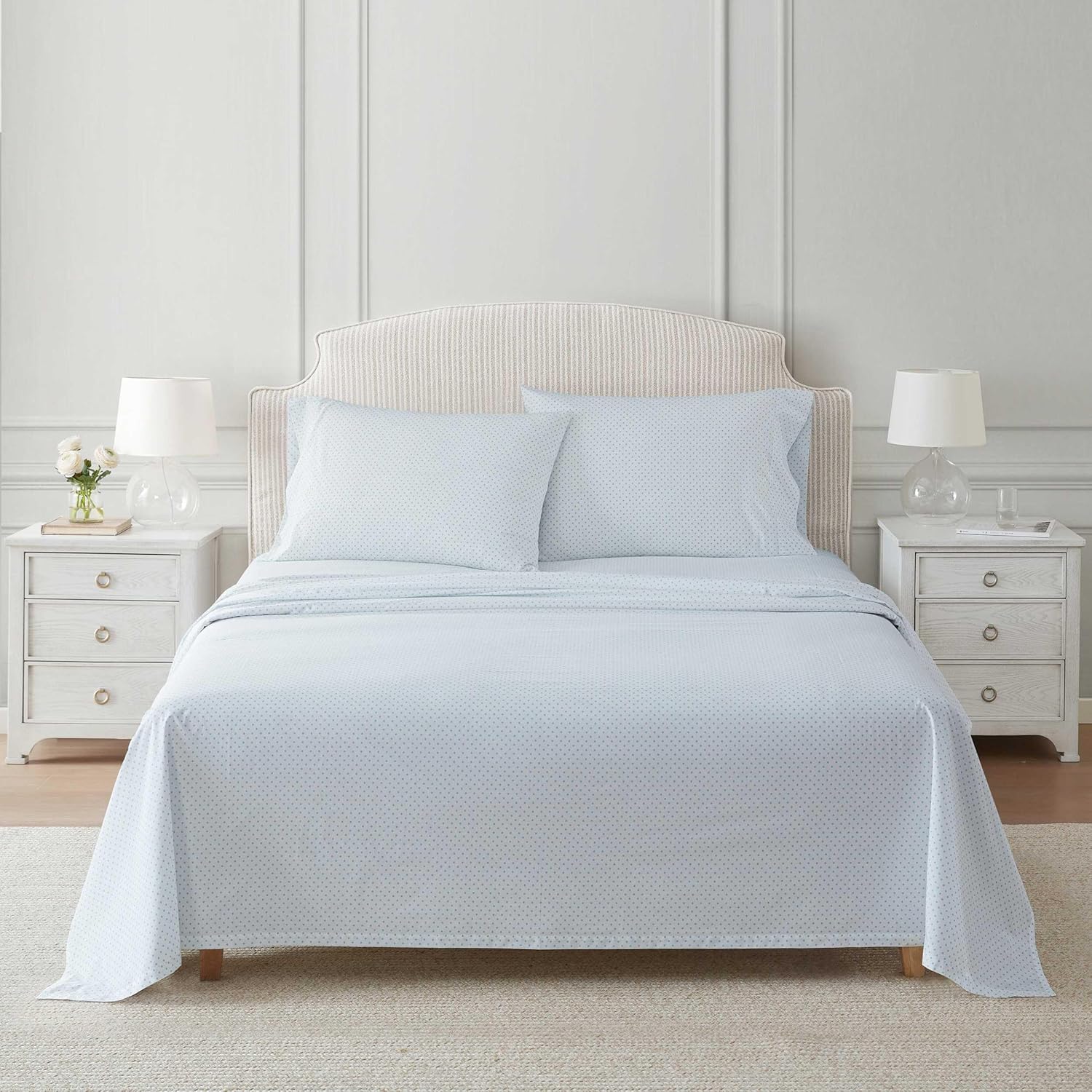 MarthaStewart Martha Stewart - Full Size Sheets Set, Crisp & Tailored Cooling Sheets with a Naturally Smooth Cotton Percale Lightweight Fee…