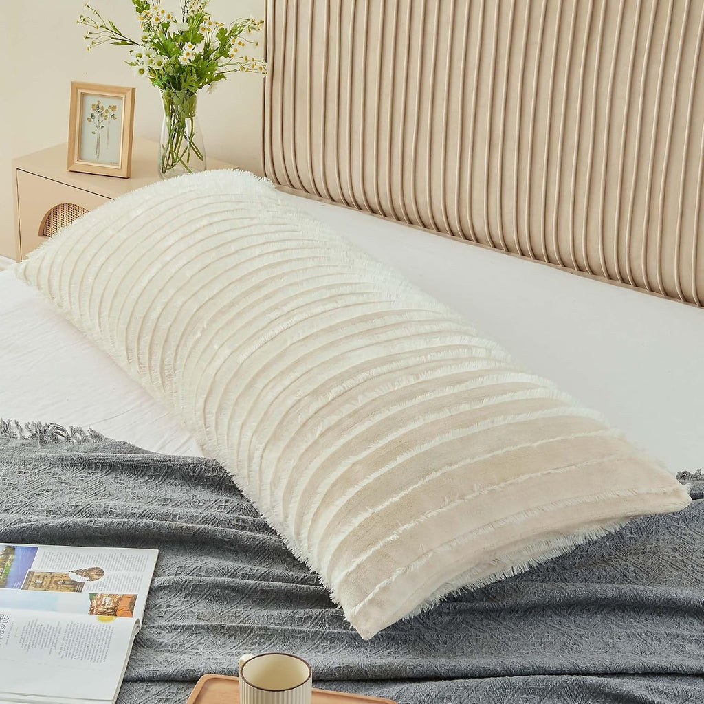 Bedelite Body Pillow Cover with Zipper Closure, Decorative Boho Fleece Pillowcase 20 x 54 Inches, Luxury Fluffy Plush Long Body Pillow Pill…