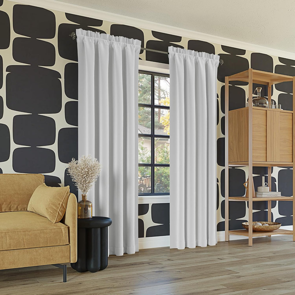 Sun Zero Oslo Theater Grade Extreme 100% Blackout Rod Pocket Curtain Panel, 52" x 84", White