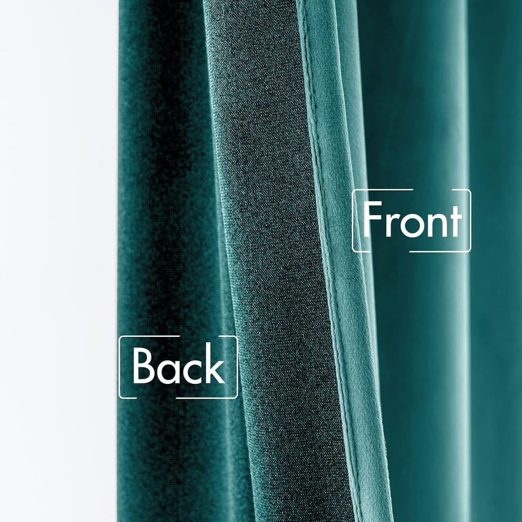Miulee Teal Velvet Curtains 96 inches 2 Panels - Luxury Blackout Curtains for Bedroom Living Room Thermal Insulated Super Soft Window Drape…