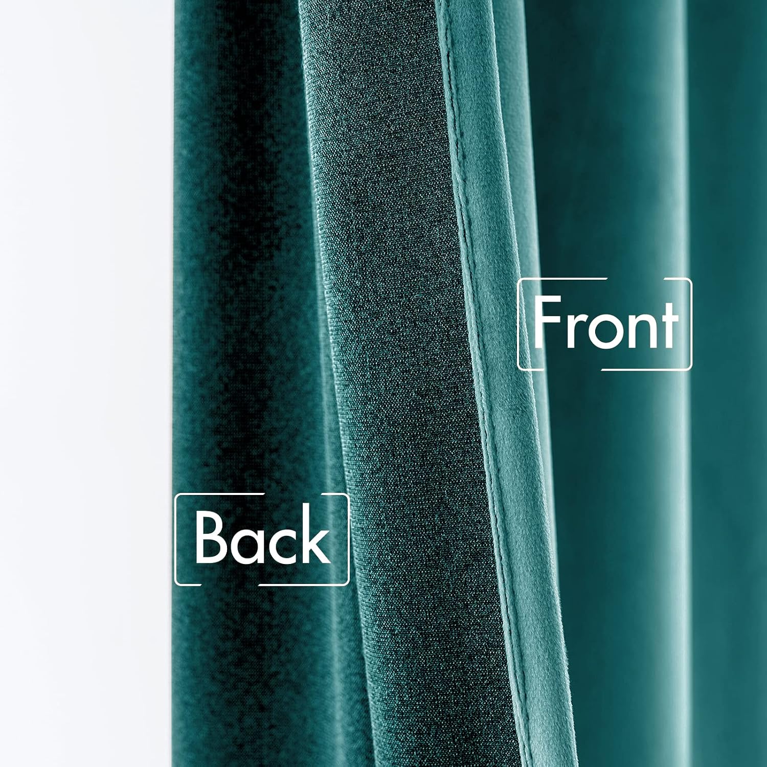 Miulee Teal Velvet Curtains 90 inches 2 Panels - Luxury Blackout Curtains for Bedroom Living Room Thermal Insulated Super Soft Window Drape…