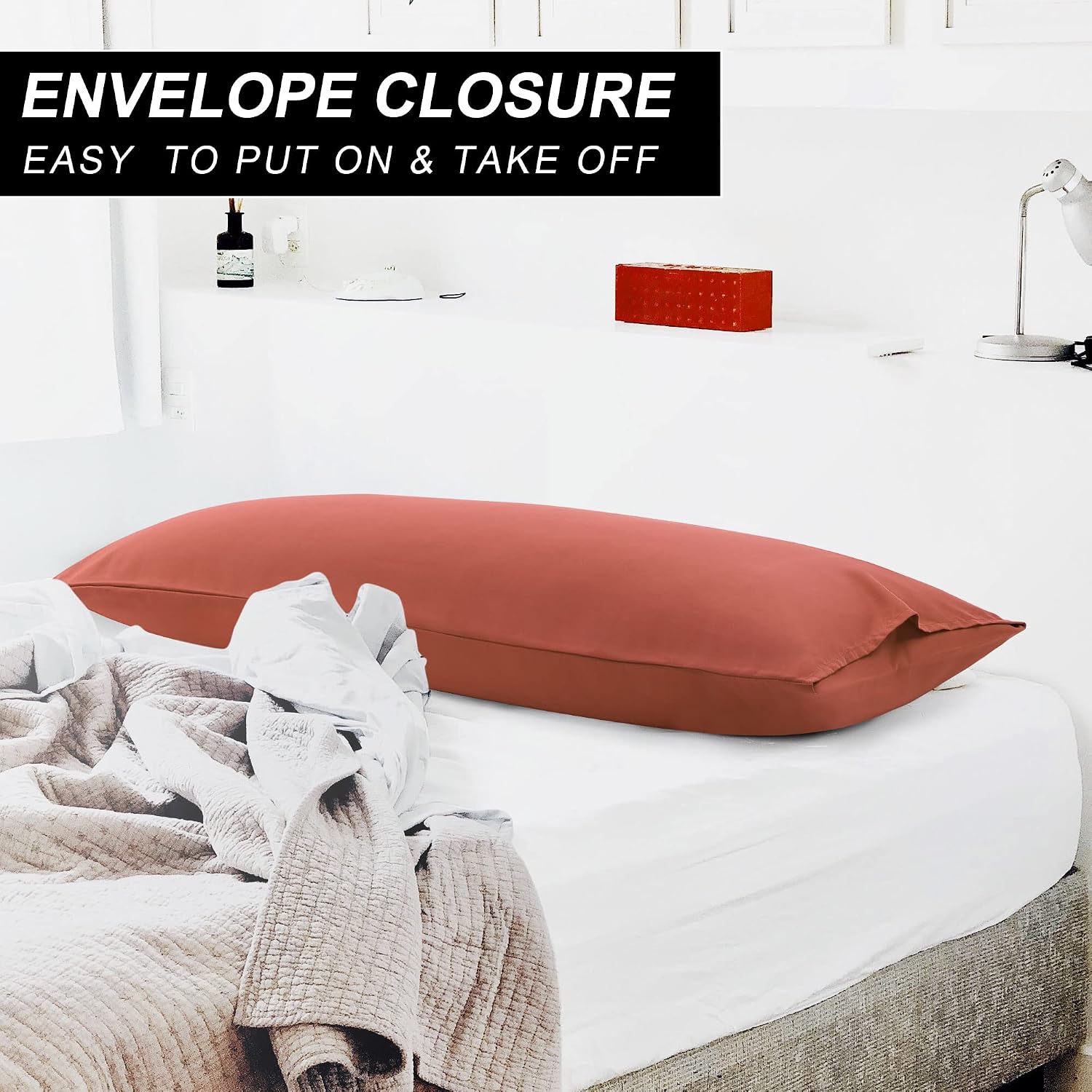 uxcell 100% Microfiber Body Pillow Cover | 1800 Thread Count Pillowcase | Soft Pillow Case with Envelope Closure | 90 GSM Ployester | No Wr…