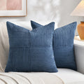 Fancy Homi 2 Packs Dusty Blue Decorative Throw Pillow Covers 20x20 Inch for Living Room Couch Bed Sofa, Rustic Farmhouse Boho Home Decor…