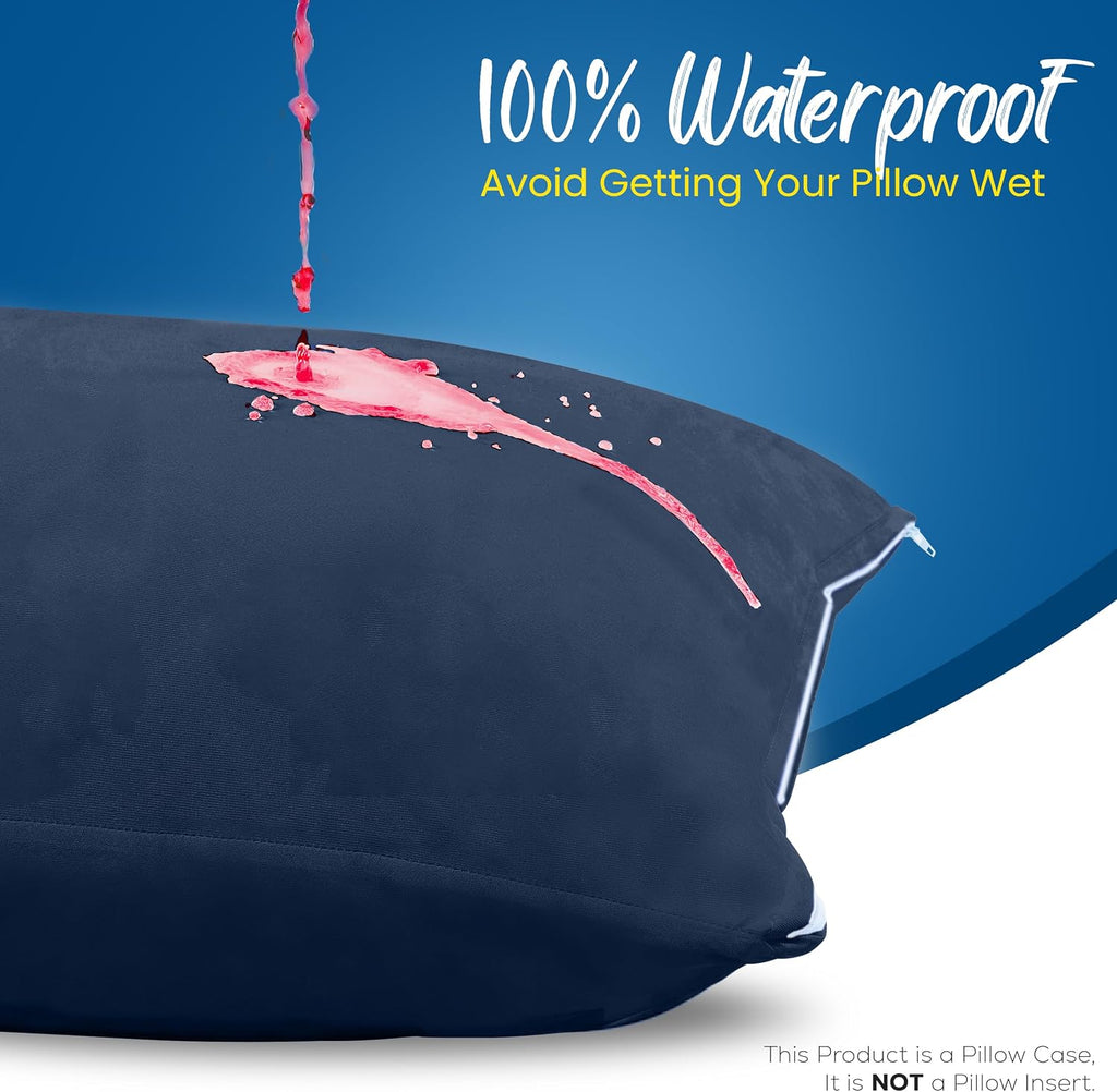 Utopiabedding Utopia Bedding 100% Waterproof Pillow Protectors with Zipper King Size (Set of 4), Bed Bug and Dust Mite Proof Zippered Pillo…