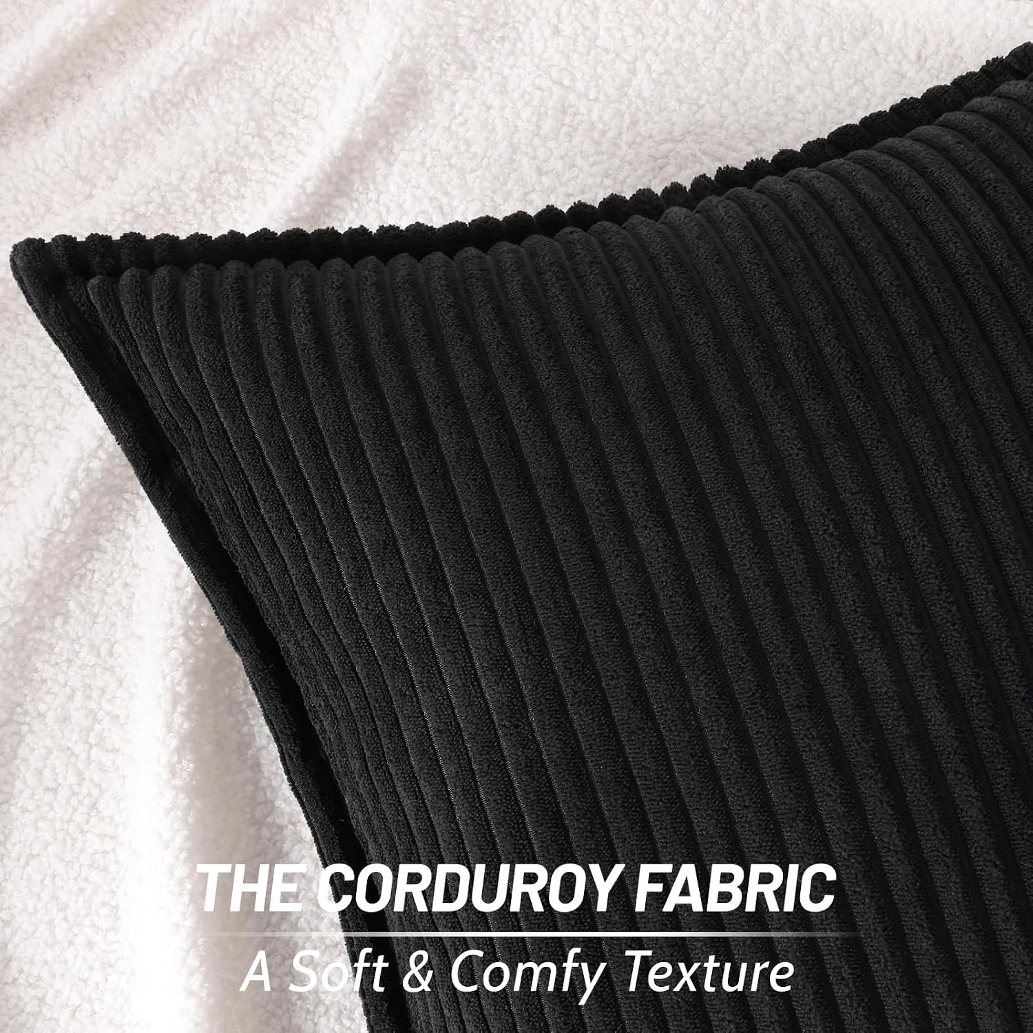 Mecatny Corduroy Summer Throw Pillow Covers 24x24 Set of 2, Neutral Decorative Soft Boho Couch Pillow Covers with Broadside for Sofa…