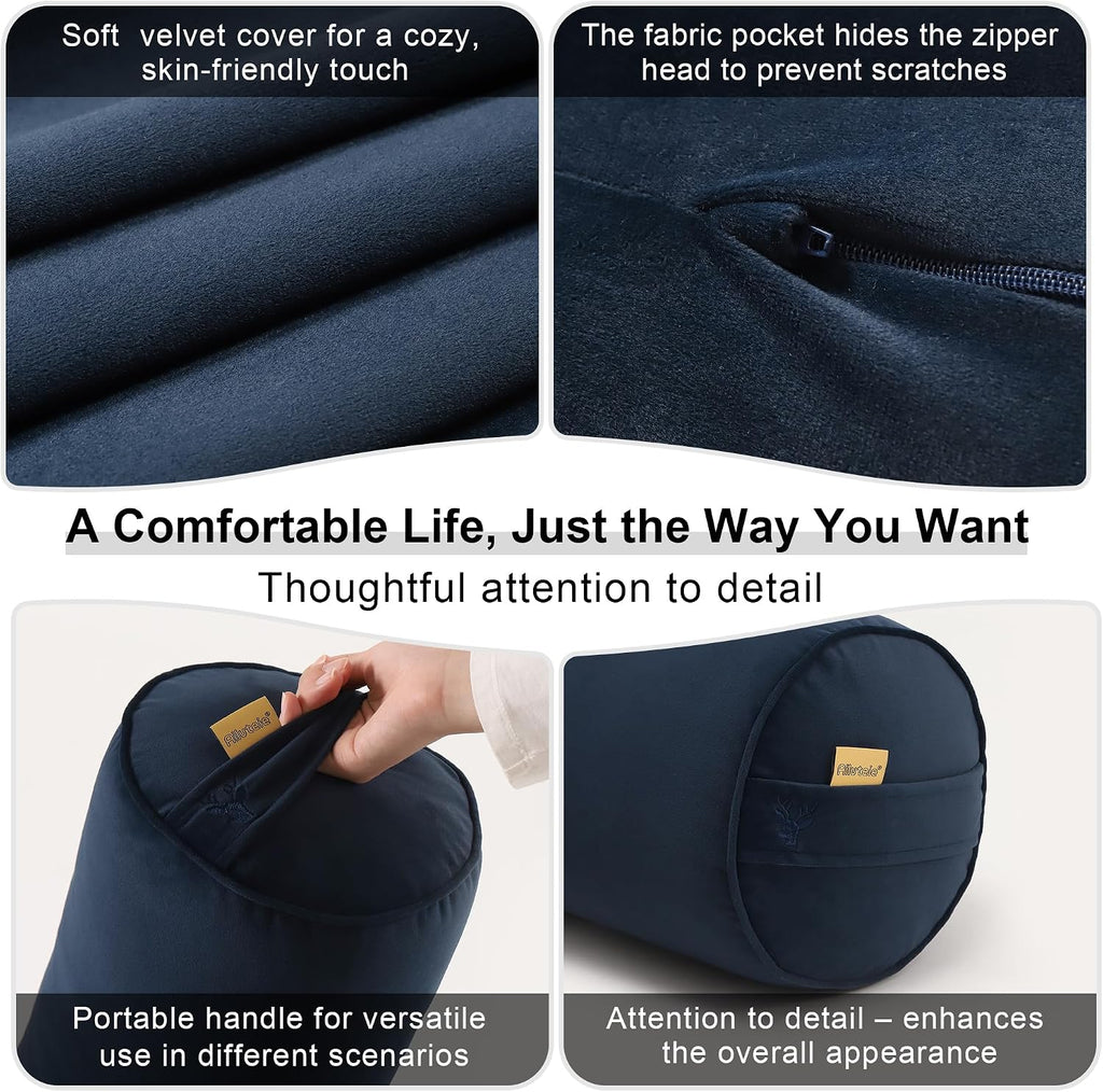 Body Pillow for Adults, Long Round Pillow, Big Cylindrical Pillow, Large Full Bolster Pillows for Side Sleepers (Teal Blue, 39.37"*7.87")