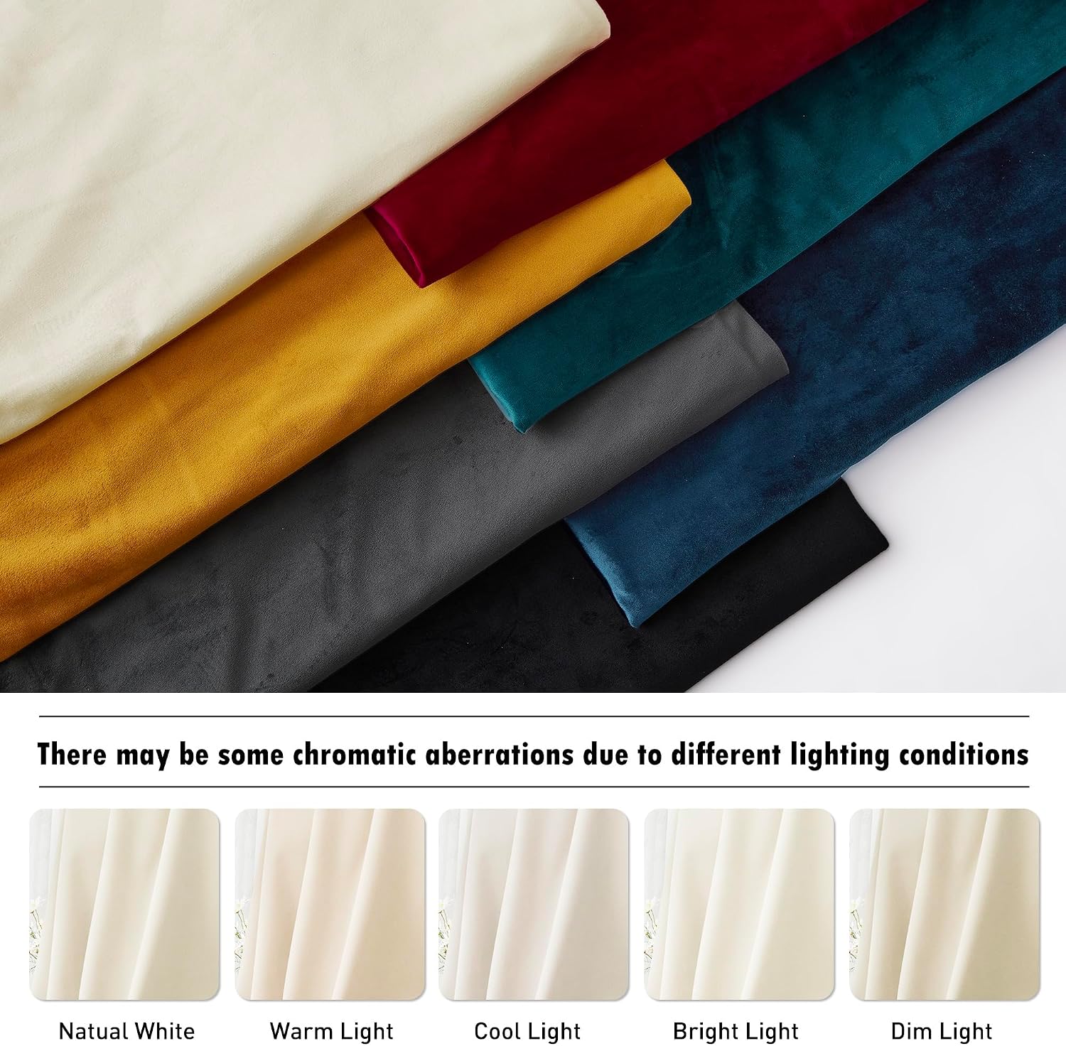 Rybhome RYB HOME Ivory Velvet Curtains for Bedroom Living Room, Thermal Insulated Privacy UV Heat Blocking Luxurious Drapes for Nursery Din…