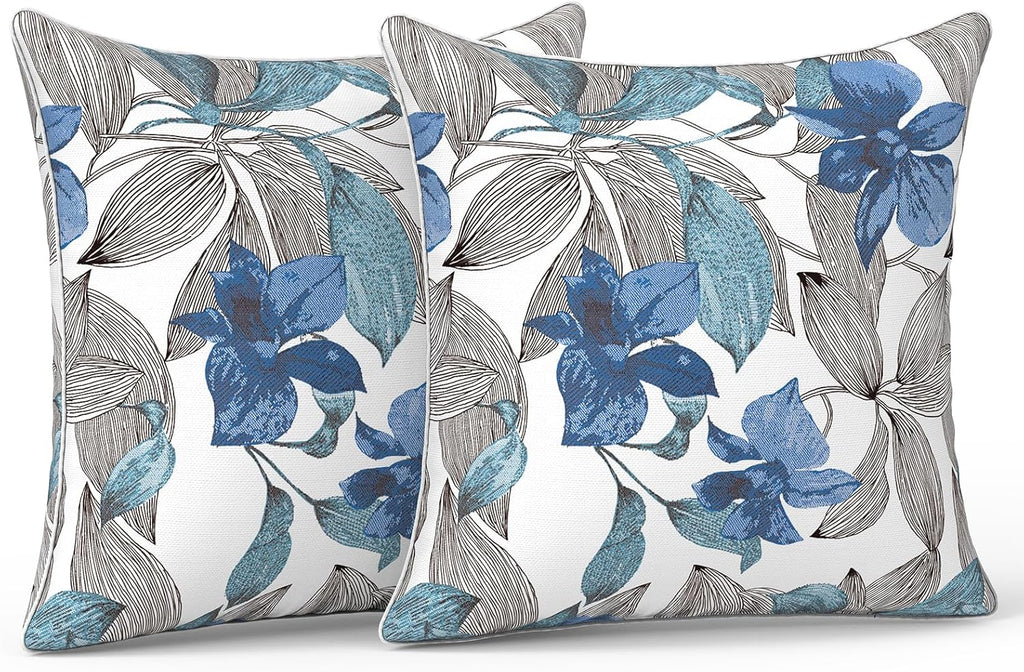 LVTXIII Outdoor/Indoor Pillow Covers, Patio Fade Resistant Throw Pillow Covers ONLY, Waterproof Farmhouse Accent Cushion Cases for Sofa…