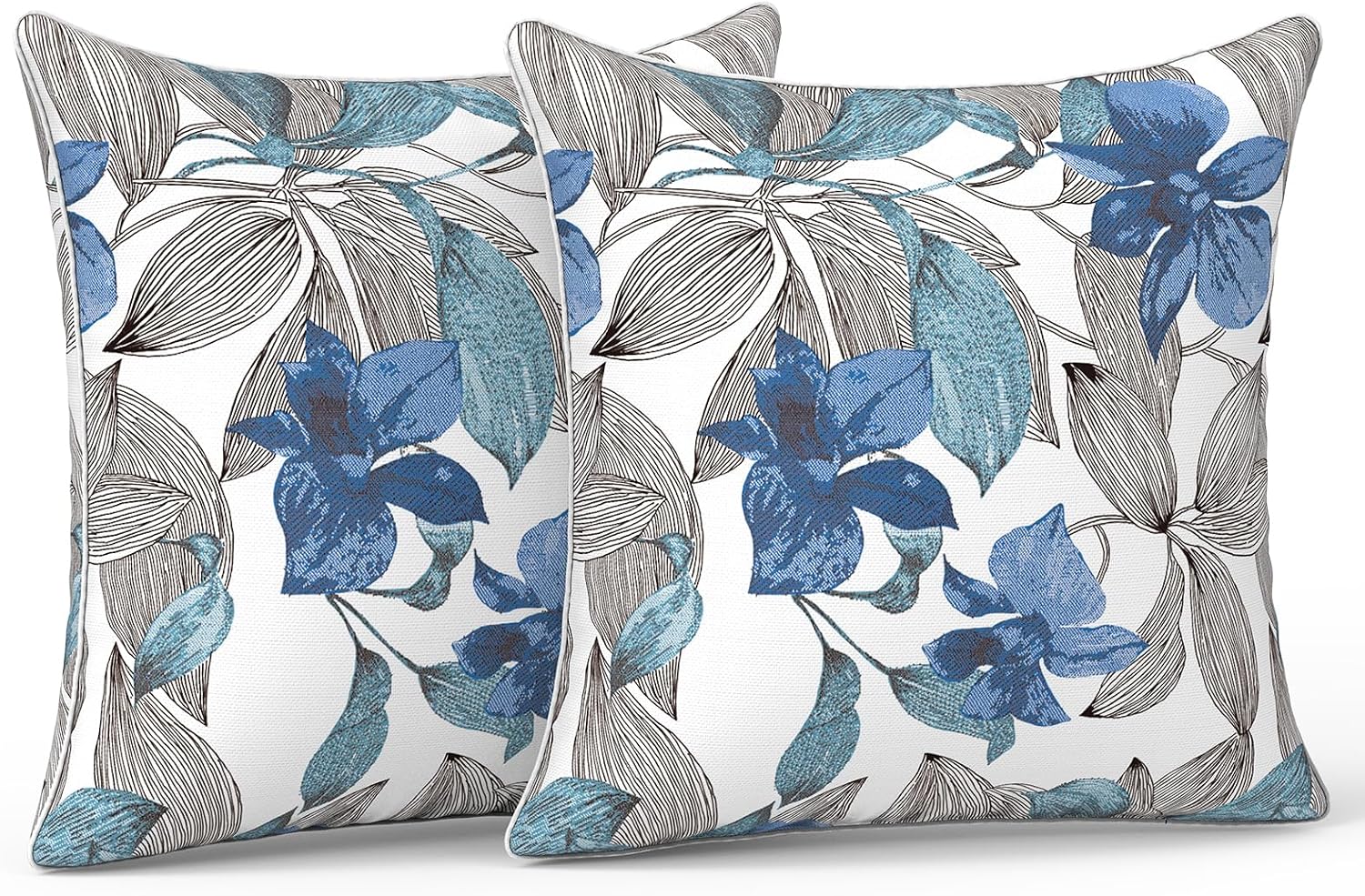 LVTXIII Outdoor/Indoor Pillow Covers, Patio Fade Resistant Throw Pillow Covers ONLY, Waterproof Farmhouse Accent Cushion Cases for Sofa…