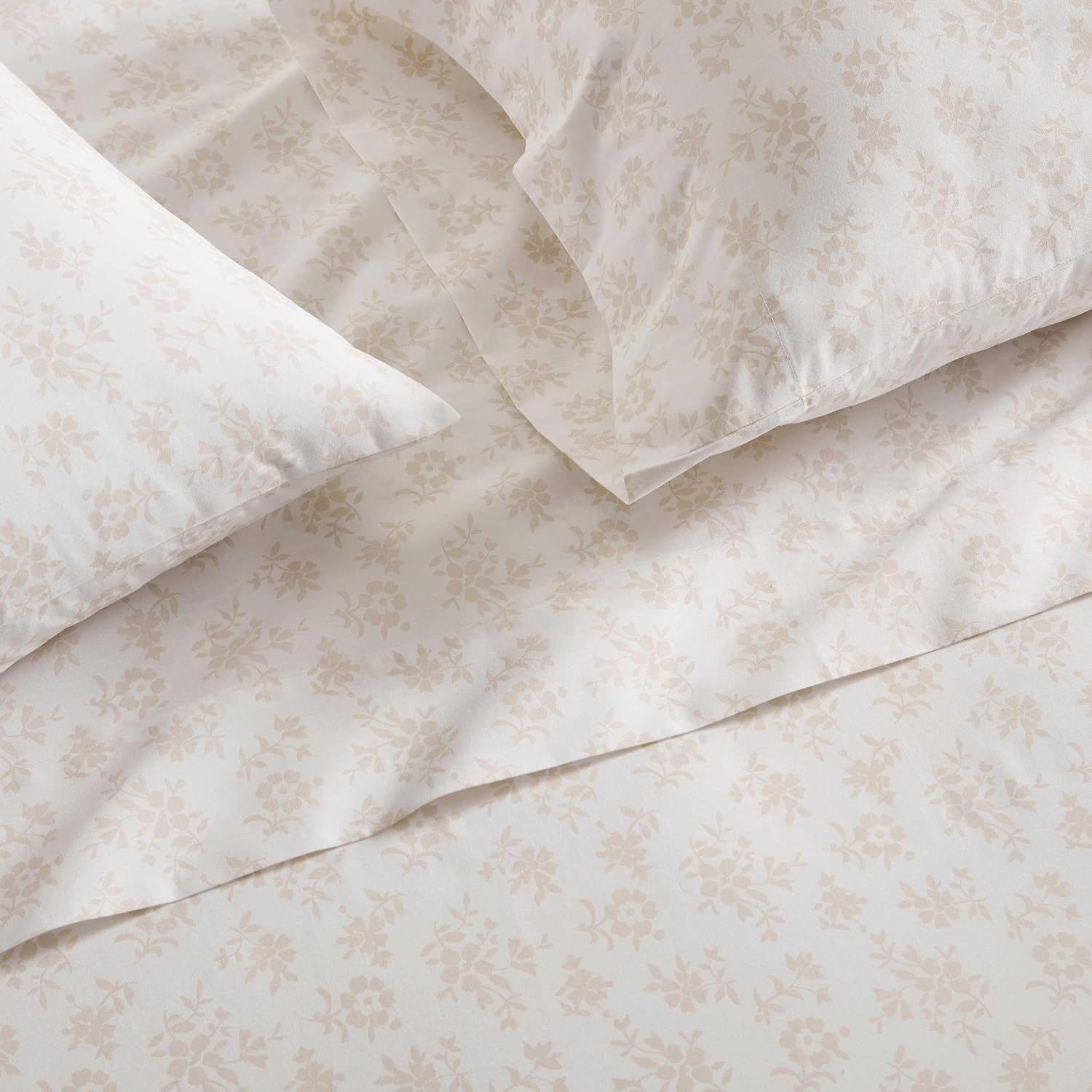 MarthaStewart Martha Stewart - Queen Size Sheets Set, Crisp & Tailored Cooling Sheets w/a Naturally Smooth Cotton Percale Lightweight Feel…