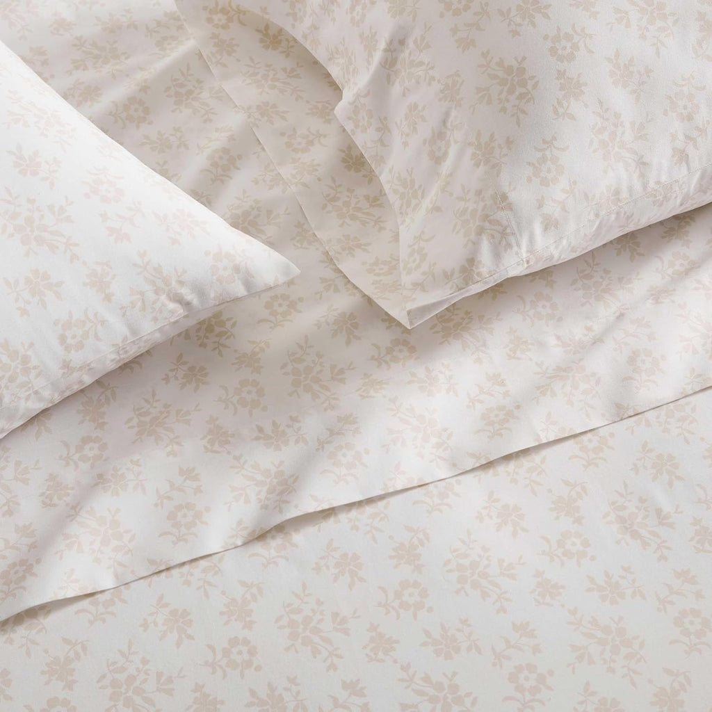 MarthaStewart Martha Stewart - King Size Sheets Set, Crisp & Tailored Cooling Sheets w/a Naturally Smooth Cotton Percale Lightweight Feel -…