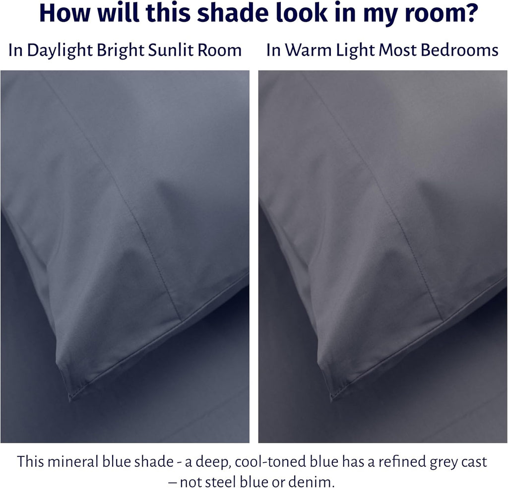 CaliforniaDesignDen California Design Den Bed Sheets Full Size Set - Certified 100% Egyptian Cotton Percale Sheets Full Size with Deep Pock…