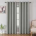 Cucraf 100% Blackout Curtains 54 inches Length 2 Panels Set, Room Darkening Linen Textured Curtain Grommet for Bedroom Living Room, Light B…