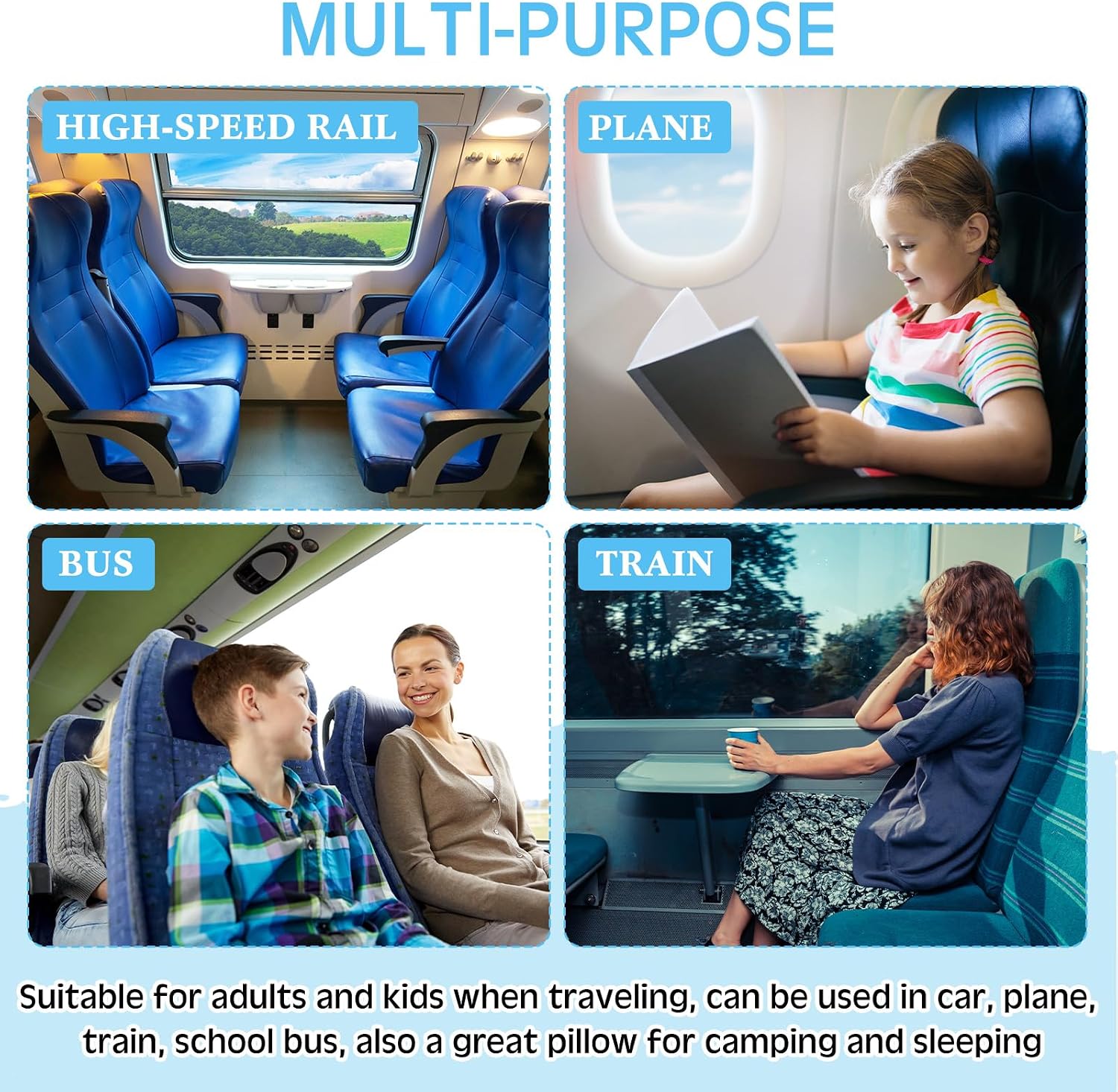 home Barydat 2 Pcs Car Travel Pillow for the Back Seat 28 x 18 in Sleeping Reading Pillows for Distance Travel Car Cushion for Kids Adults…
