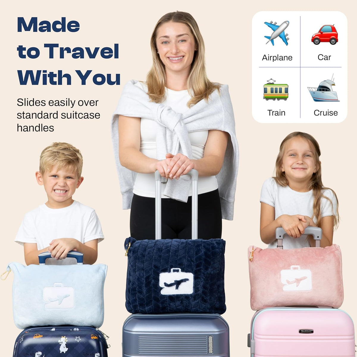 EverSnug Travel Blanket and Pillow - Premium Soft 2 in 1 Airplane Blanket with Soft Bag Pillowcase, Hand Luggage Sleeve and Backpack Clip…