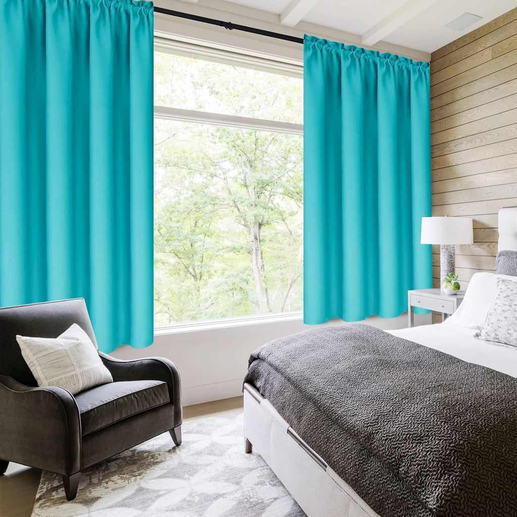 DWCN Thermal Short Blackout Curtains for Bedroom/Kitchen, Energy Saving Room Darkening Curtains for Nursery/Bedroom/Kitchen(W60 x…