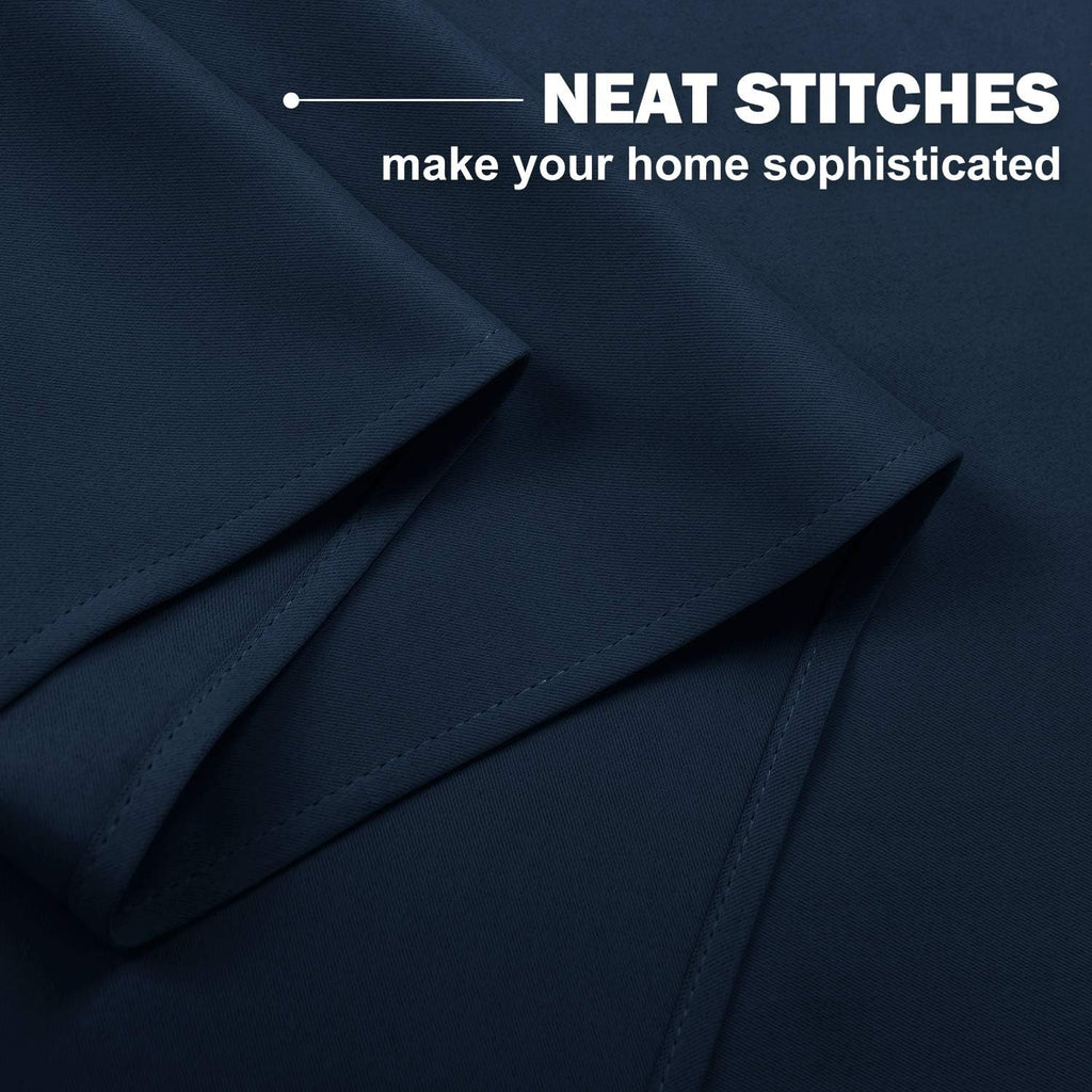 NICETOWN Blackout Kitchen Curtains and Draperies - Navy Half Window Treatment Short Curtain Panels with Grommet-Top Design for…