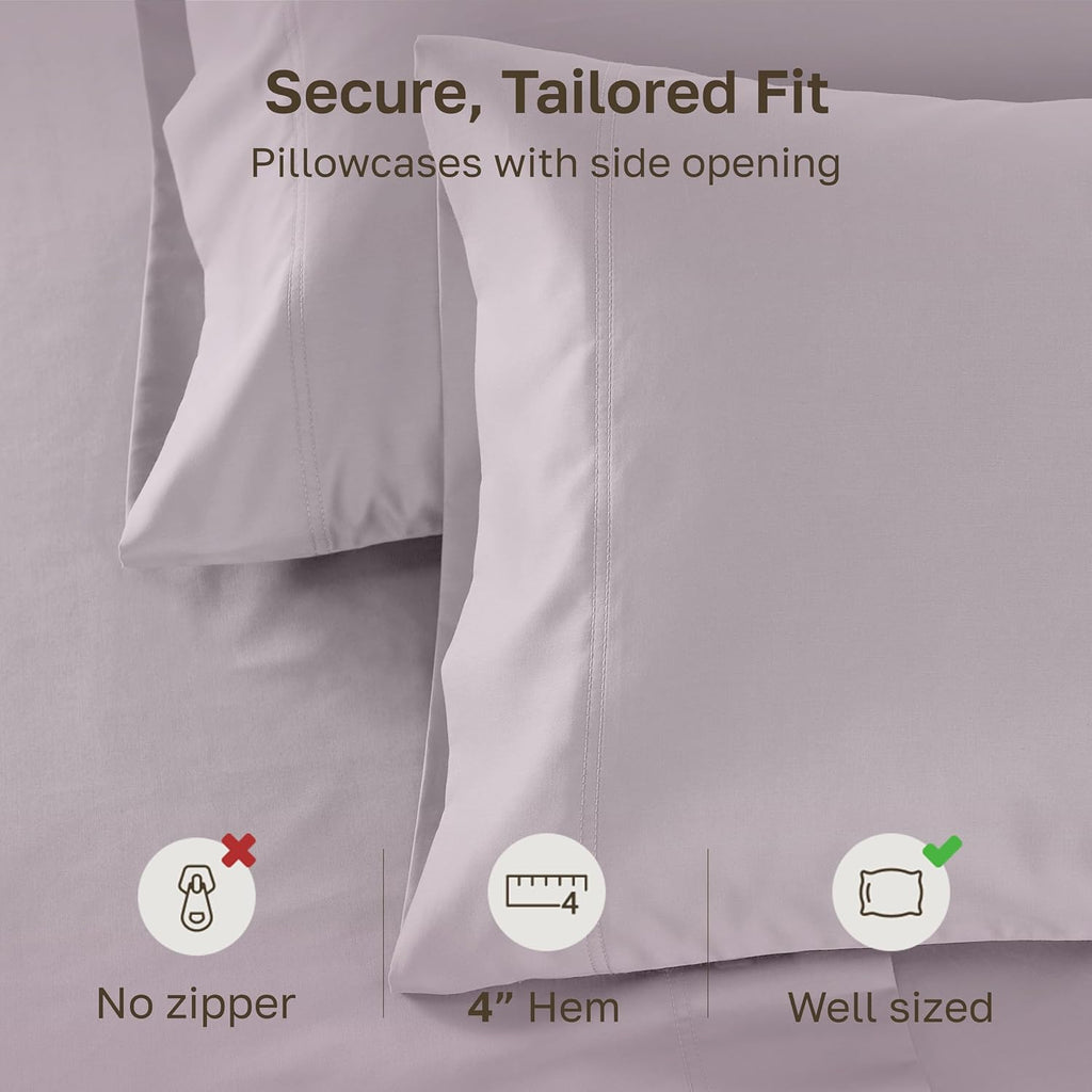CaliforniaDesignDen Luxuriously Soft 600 Thread Count, 100% Cotton Set of 2 Cases, Crisp Pillows Cases Queen Size Set of 2 Fits Standard &…