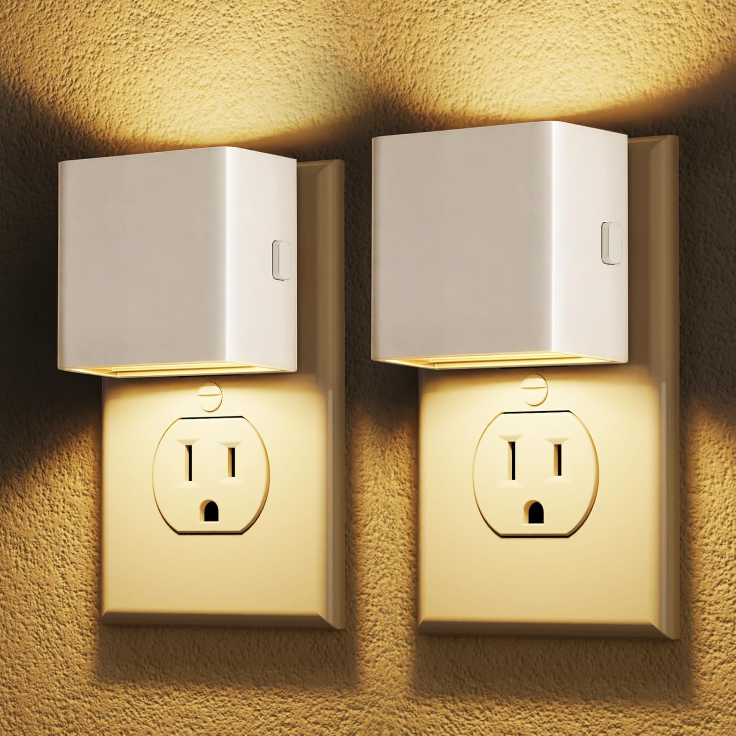 DORESshop LED Night Lights Plug into Wall [2 Pack], Plug in Nightlight, 3 Level Brightness Adjustable Night Light, Dusk to Dawn Sensor…