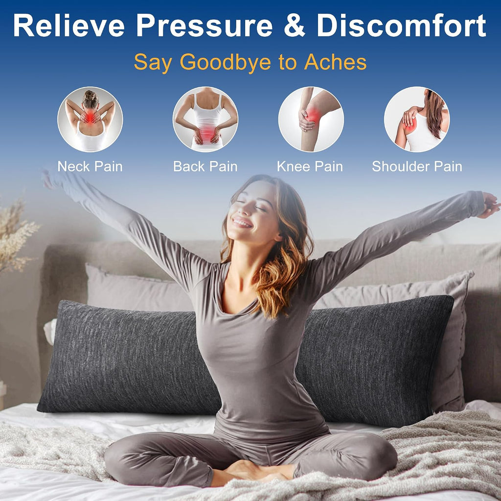 Hiasan Cooling Body Pillow for Adults - Memory Foam Insert, Long Full Body Pillow for Side Sleepers, Bed, Sleeping, Soft Support for Pregnant…