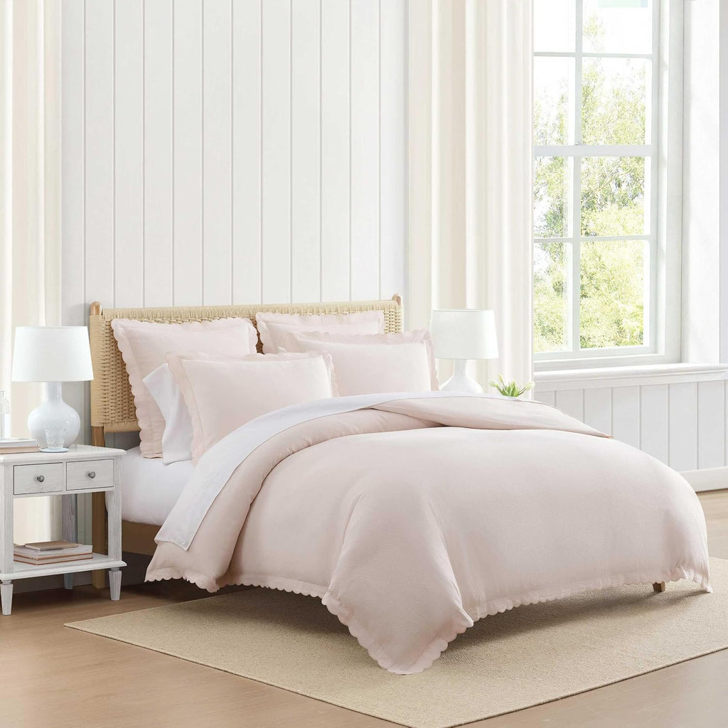 MarthaStewart Martha Stewart - King Duvet Cover Set, 100% Soft Cotton Blend Bedding, Corner Ties & Button Closure, 3 Piece Bed Set with Mat…