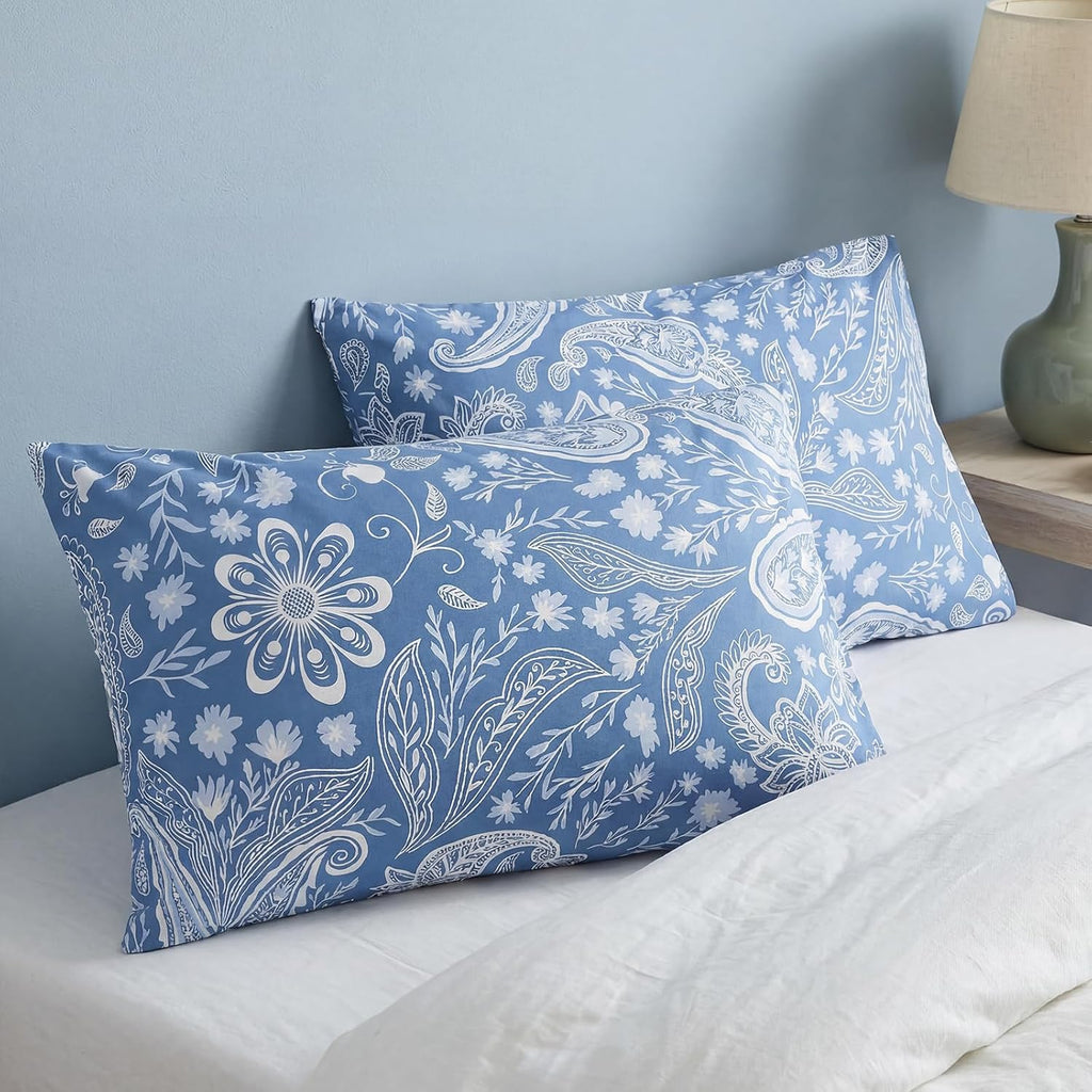 Bedorm Standard Size Pillow Cases Set of 2 Paisley Floral Pillow Covers Soft & Breathable 100% Cotton Pillowcases Boho Chic Decorative Pill…