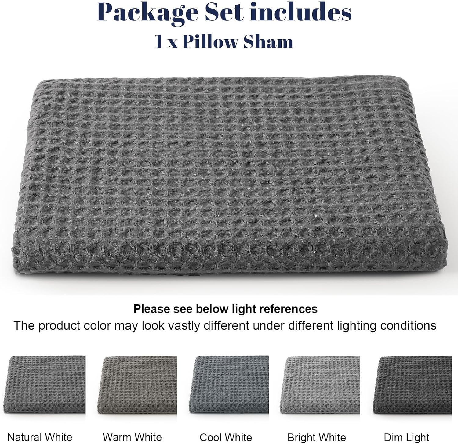 Phf Ultra Soft Waffle Weave Body Pillowcase with Zipper, No Insert, 1Pack 20" x 54" Pillow Sham, Breathable & Skin-Friendly Body Pillow cas…