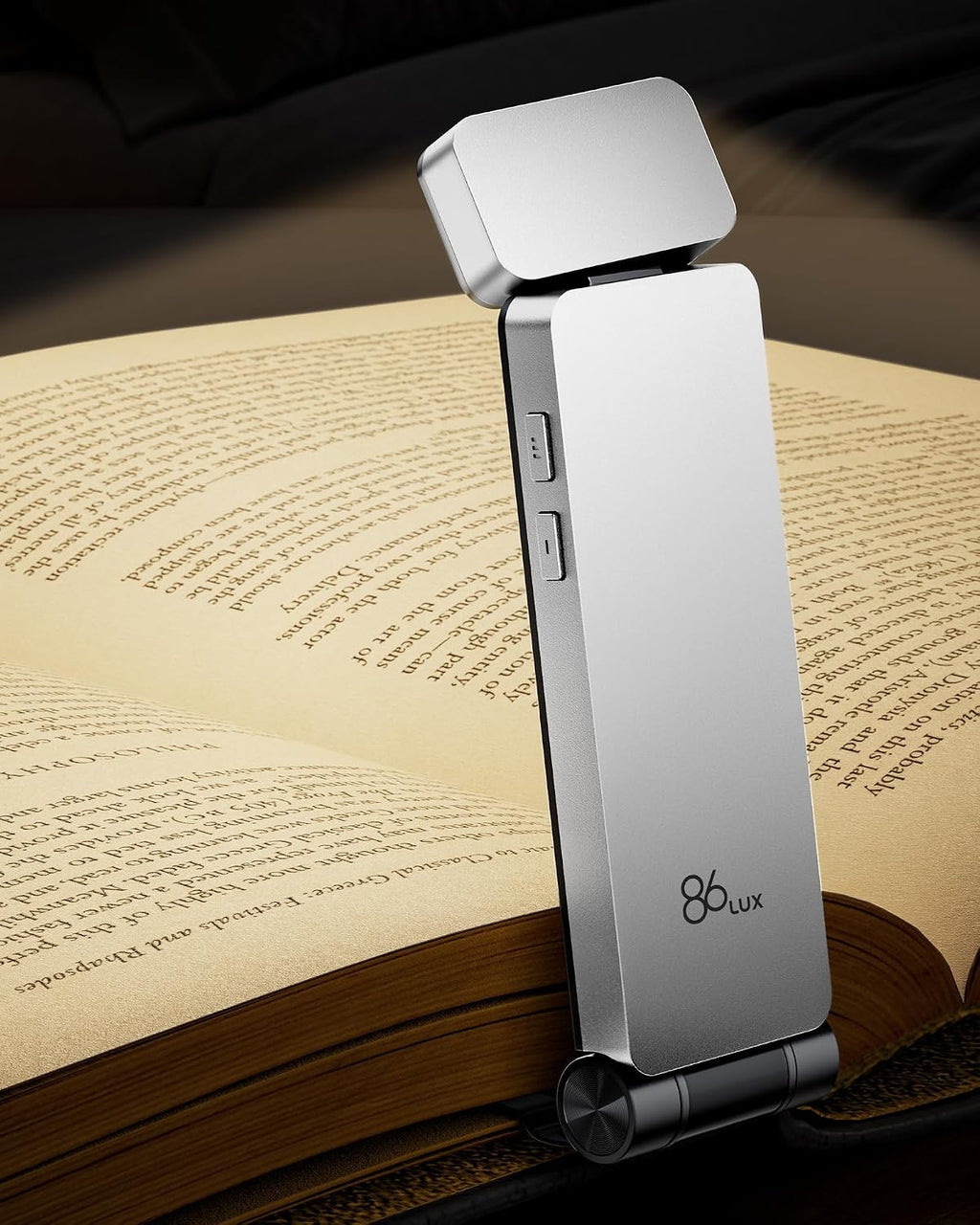 86Lux Book Light, Rechargeable Clip-On LED Reading Light for Bed & Night Use - 3 Color Temperatures with Stepless Dimming, Ultralight Bookm…