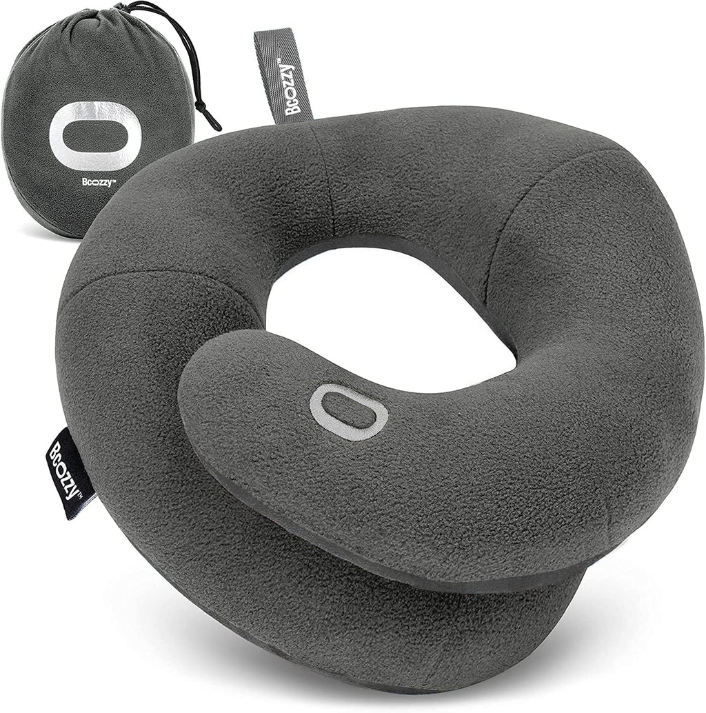 BCOZZY Travel Neck Pillow for Airplane – Patented Double Support for Head, Neck, and Chin. Best for Long Flights, Plane Sleeping & Car…