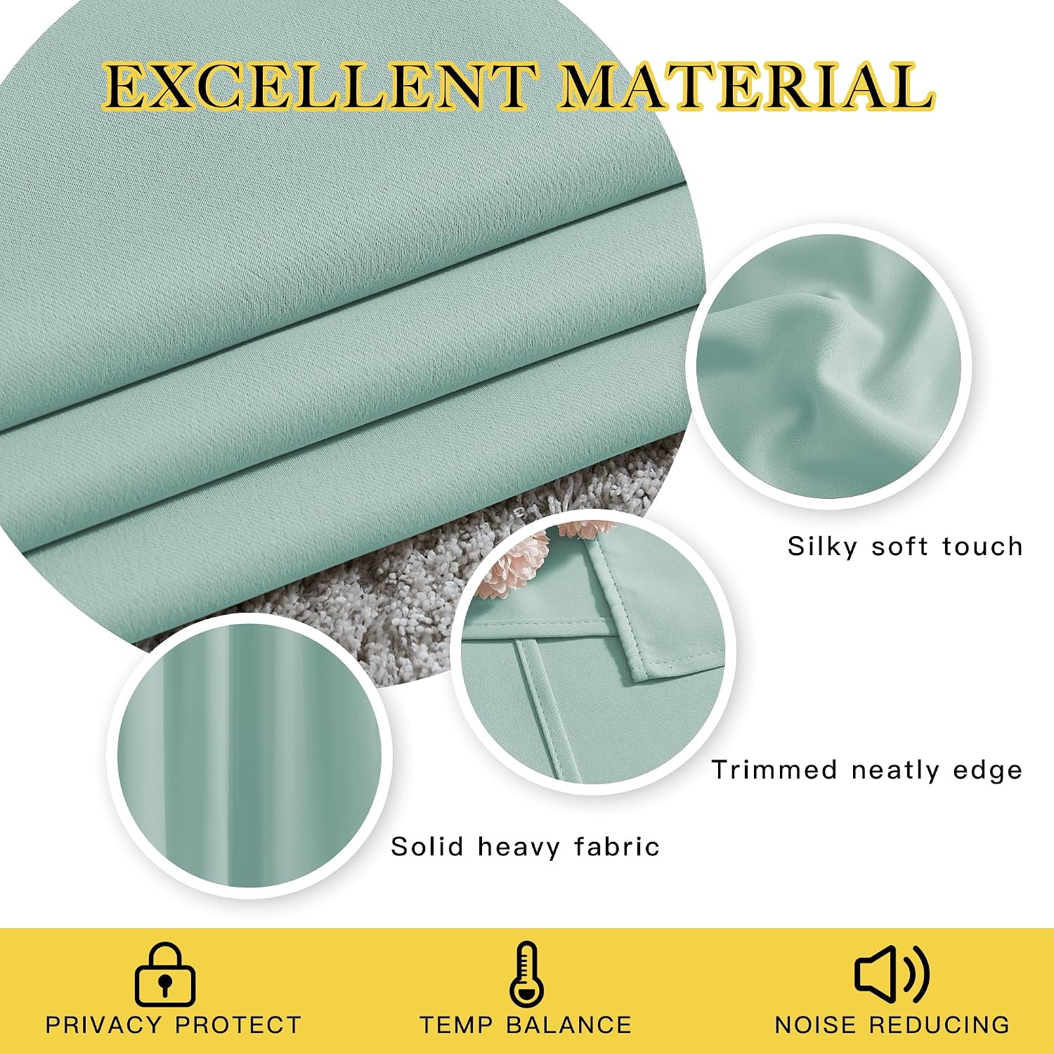Nicetown Aqua Blue Room Darkening Curtain Panels - Window Treatment Thermal Insulated Grommet Room Darkening Curtains/Panels/Drapes for Bed…