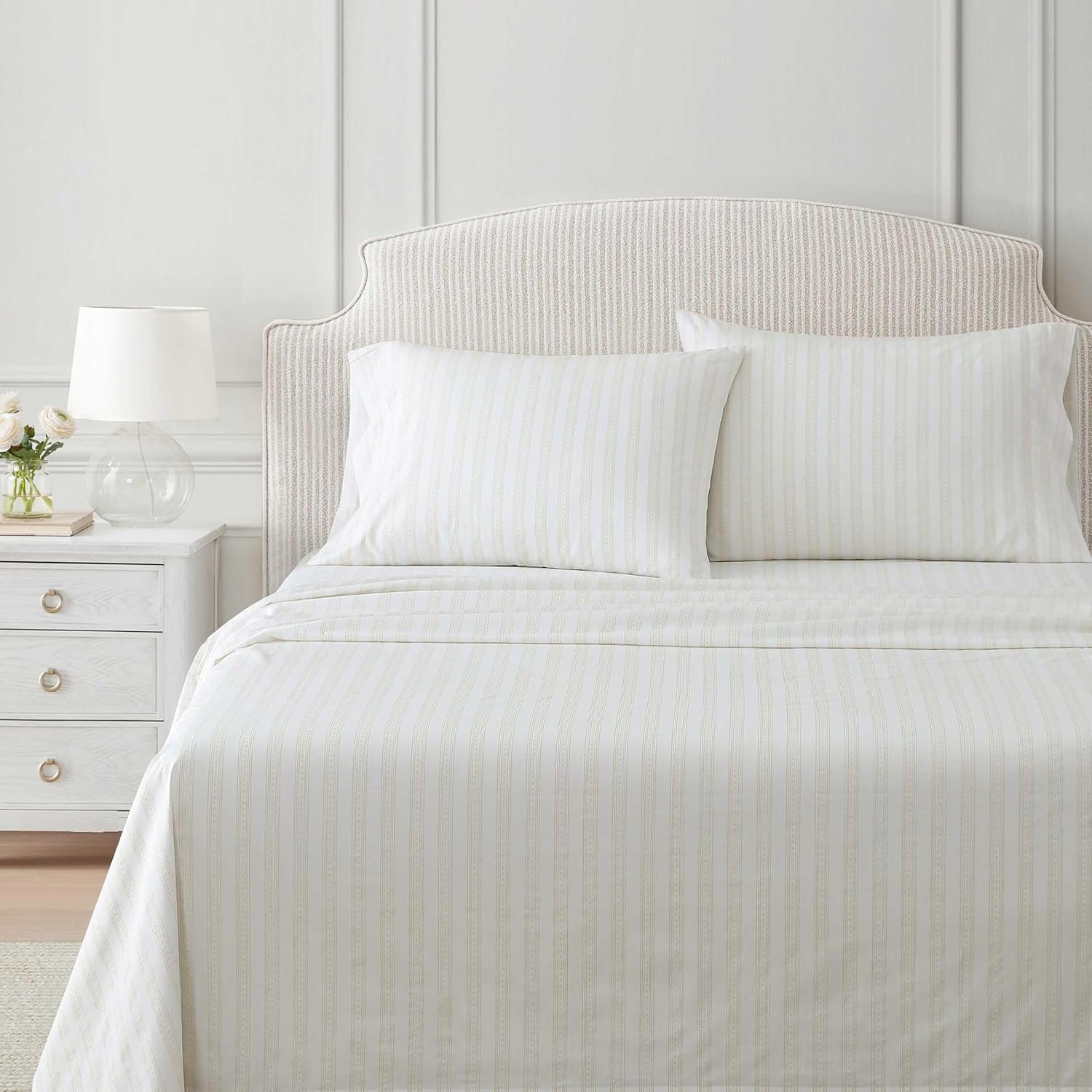 MarthaStewart Martha Stewart - Twin Size Sheets Set, Crisp & Tailored Cooling Sheets with a Smooth Cotton Percale Lightweight Feel - Bed Sh…
