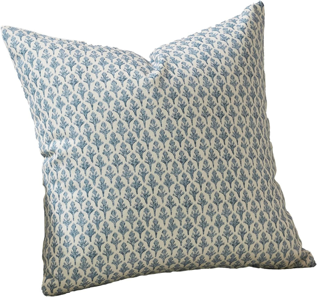 Fiouovohome FIOUOVO Floral Pillow Covers 18x18 Pillow Cover Block Print Couch Pillows for Living Room Decorative Neutral Accent Throw Pillo…