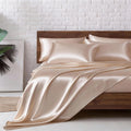 MR&HM Satin Bed Sheets, Queen Size Sheets Set, 6 Pcs Silky Bedding Set with 15 Inches Deep Pocket for Mattress(Queen, Taupe) 6 Pcs 15…
