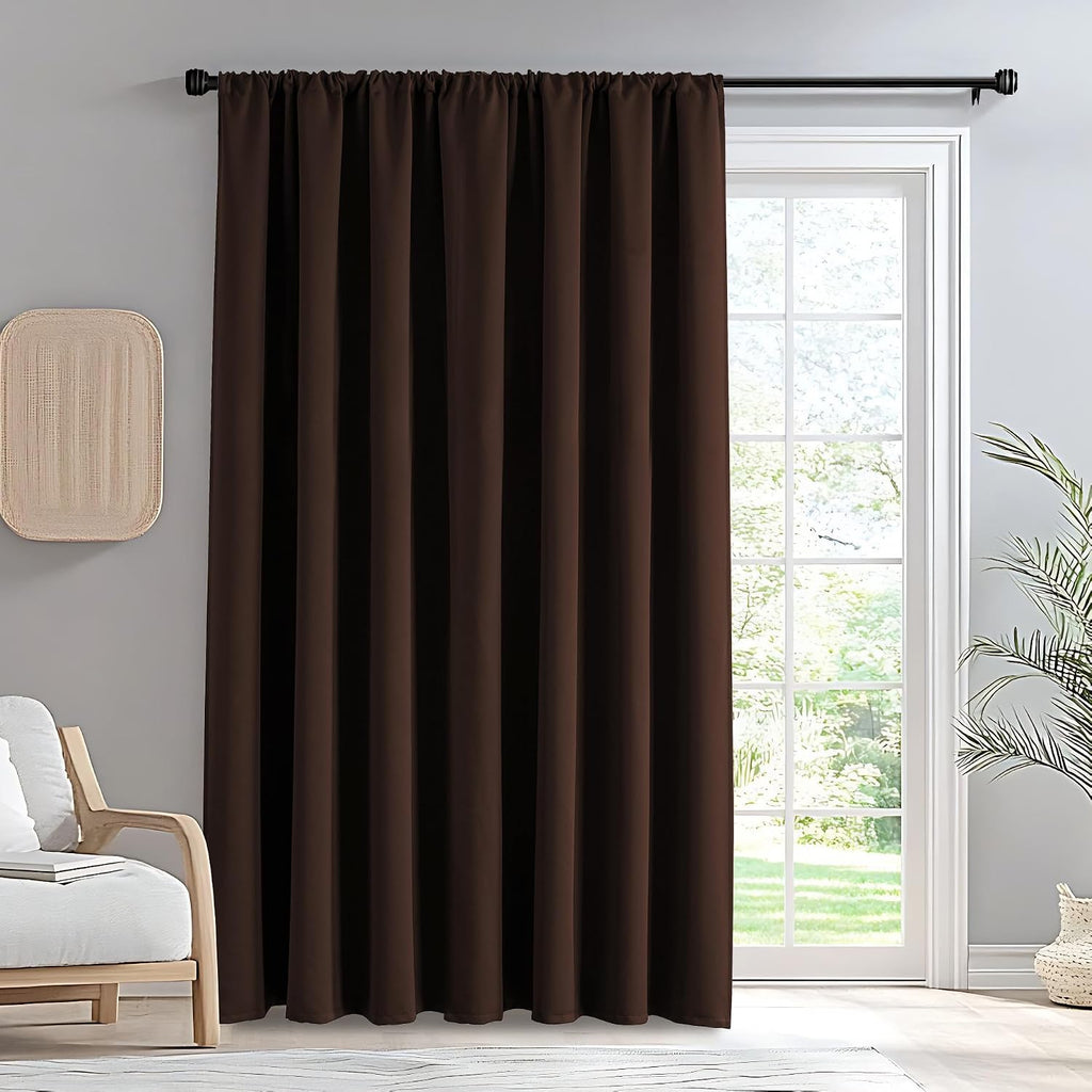 Igemaeve Blackout Curtains for Bedroom 1 Panel, Custom Curtains Thermal Insulated Chocolate, Rod Pocket Room Darkening Drapes for Living Ro…