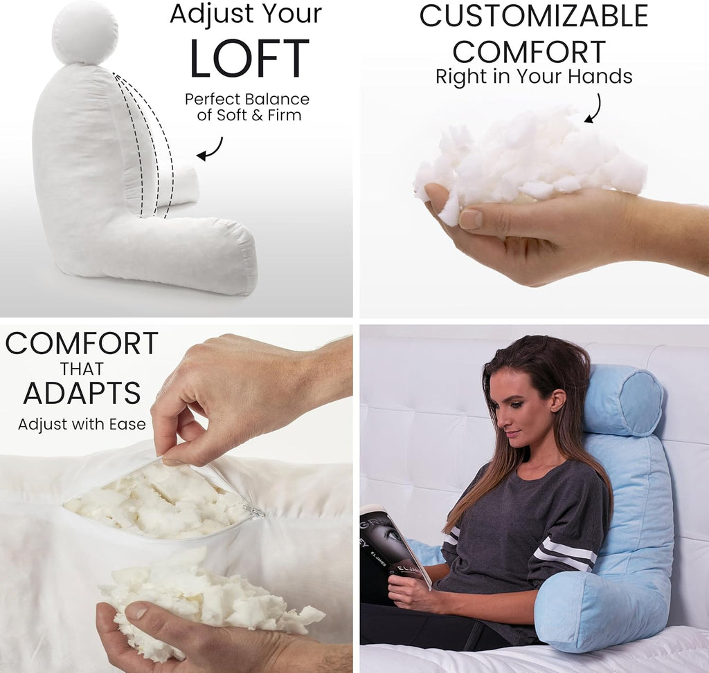 Husband Pillow XXL The Original for Adults - 30" Tall Backrest for Sitting Up in Bed - Firm Support Reading & Bed Rest Pillows for…