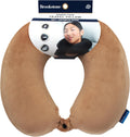 Brookstone Travel Neck Pillow - Lightweight U-Shaped Memory Foam Travel Pillow for Airplane, Car Travels & Sleeping, Khaki