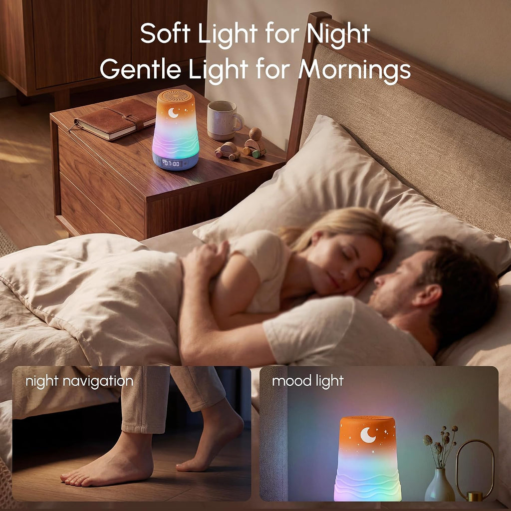 Mewaii White Noise Sound Machine Baby & Adult, 100 Soothing Sounds, AI Cry Detection, App Control, 360° RGB Night Light, Sleep Routine Buil…