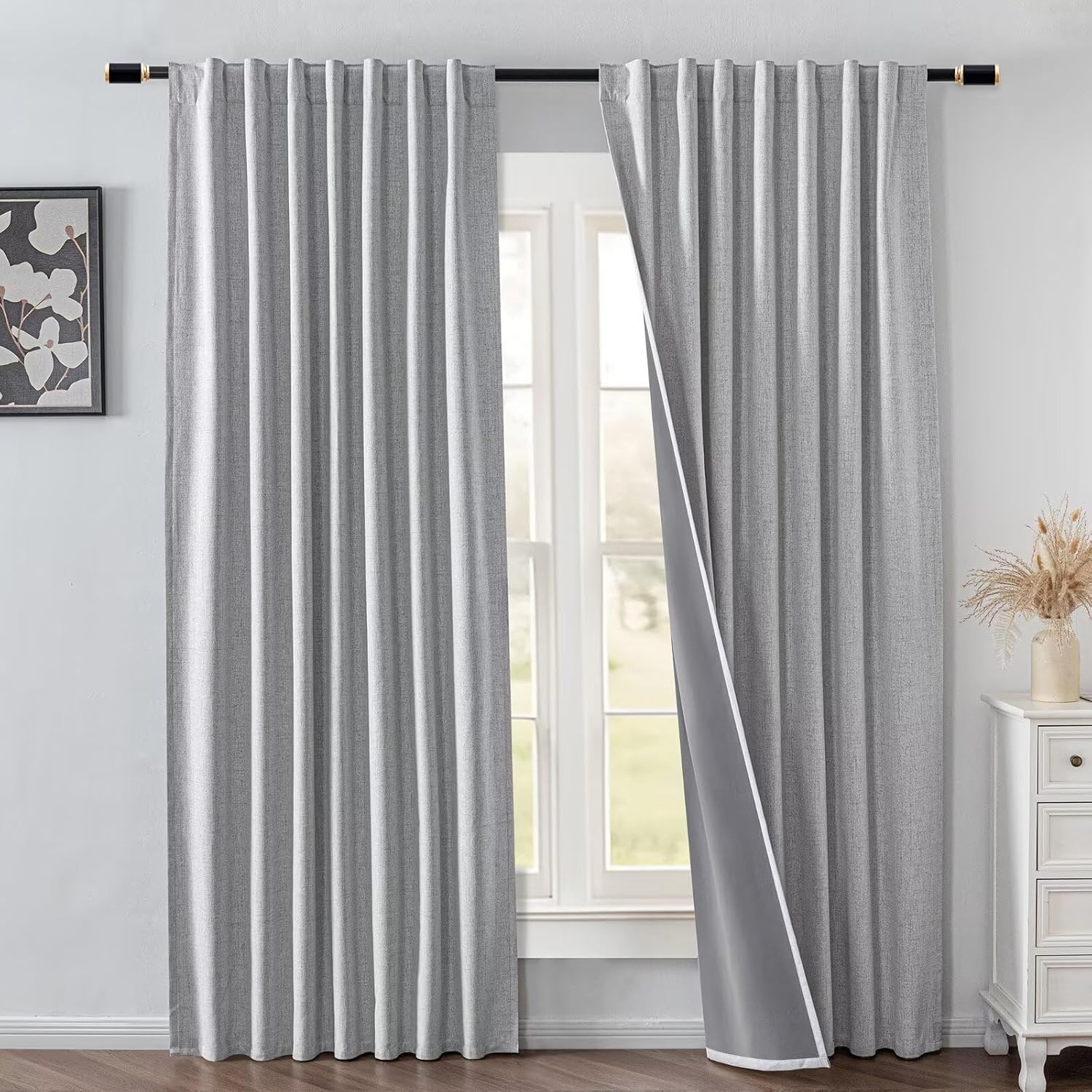 IGEMAEVE 100% Blackout Curtains 72 Inch Length for Bedroom, Black Out Curtains 2 Panels Set for Living Room, Thermal Insulated Rod Pocket…