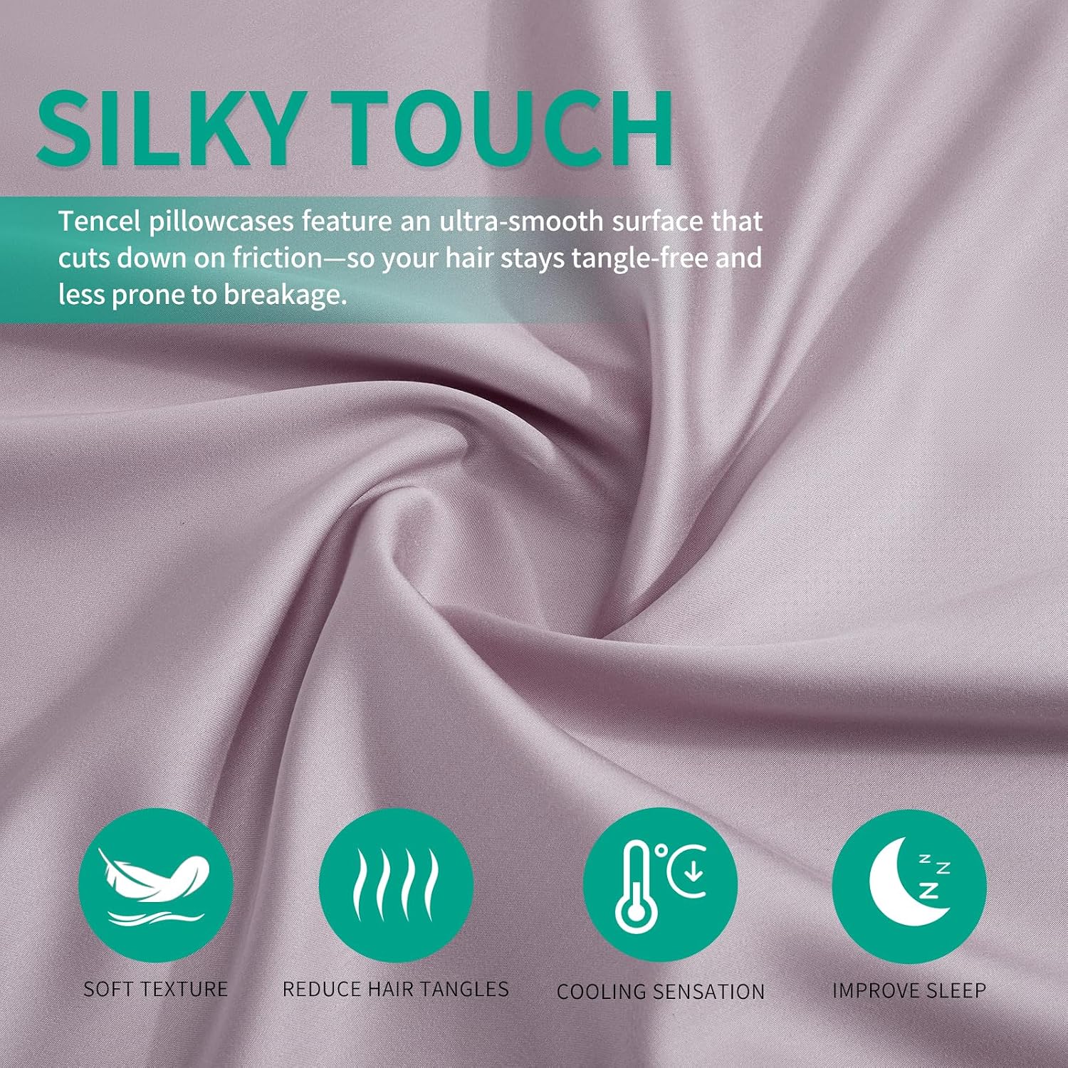 Stnomyhome 100% Eucalyptus Tencel Lyocell Cooling Pillowcase Set of 2, Moisture Wicking, Temperature Regulating, Soft &Smooth Sateen Pillow…