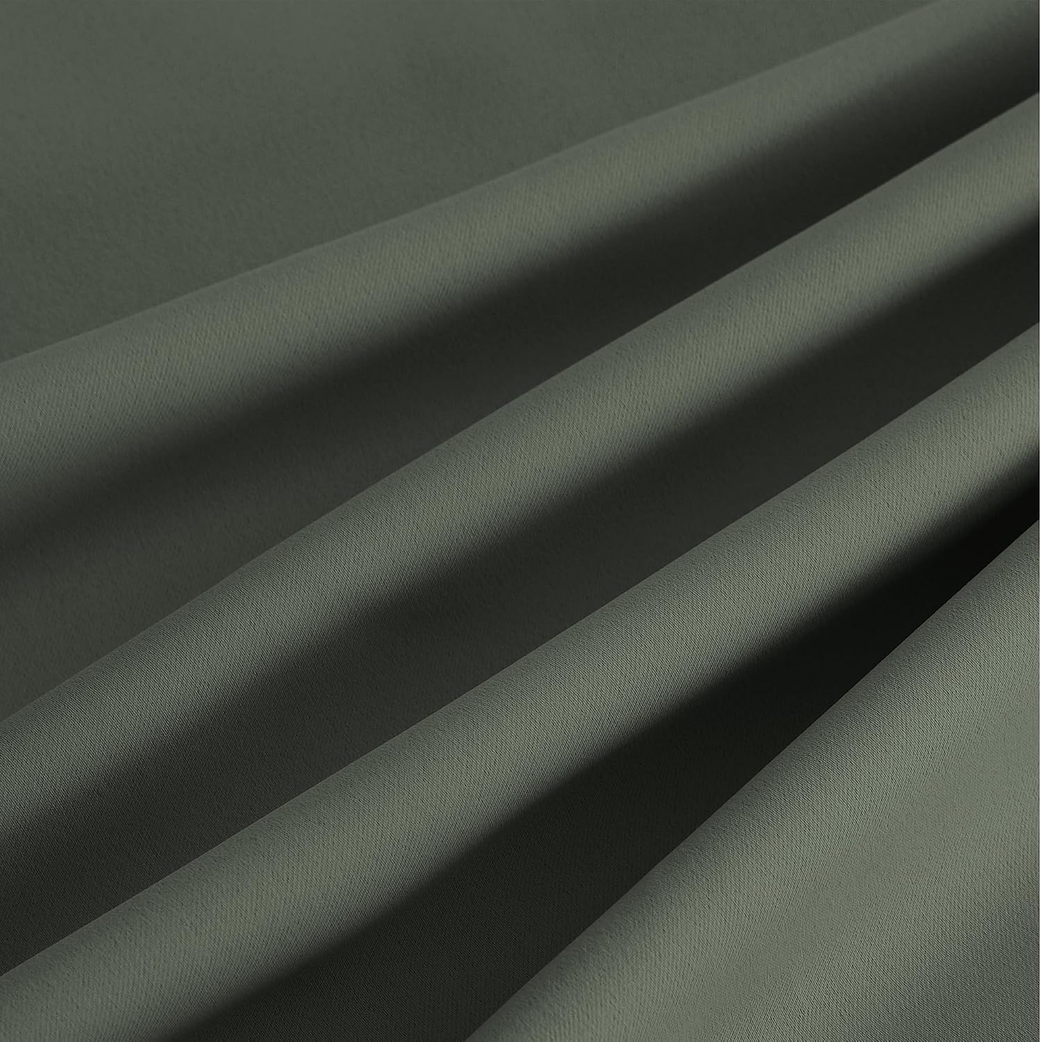 Nicetown Room Darkening Draperies Curtains Panels, 2 Panels Dark Mallard W52 x L84 silver