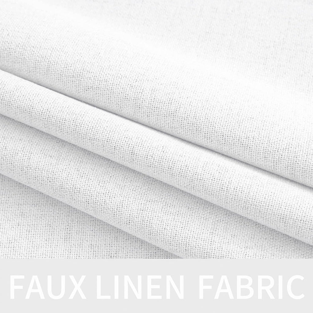 Miulee 90 Inches Linen Textured Curtains for Bedroom 100% Blackout Thermal Insulated Bright White Grommet Room Darkening Drapes Luxury Deco…