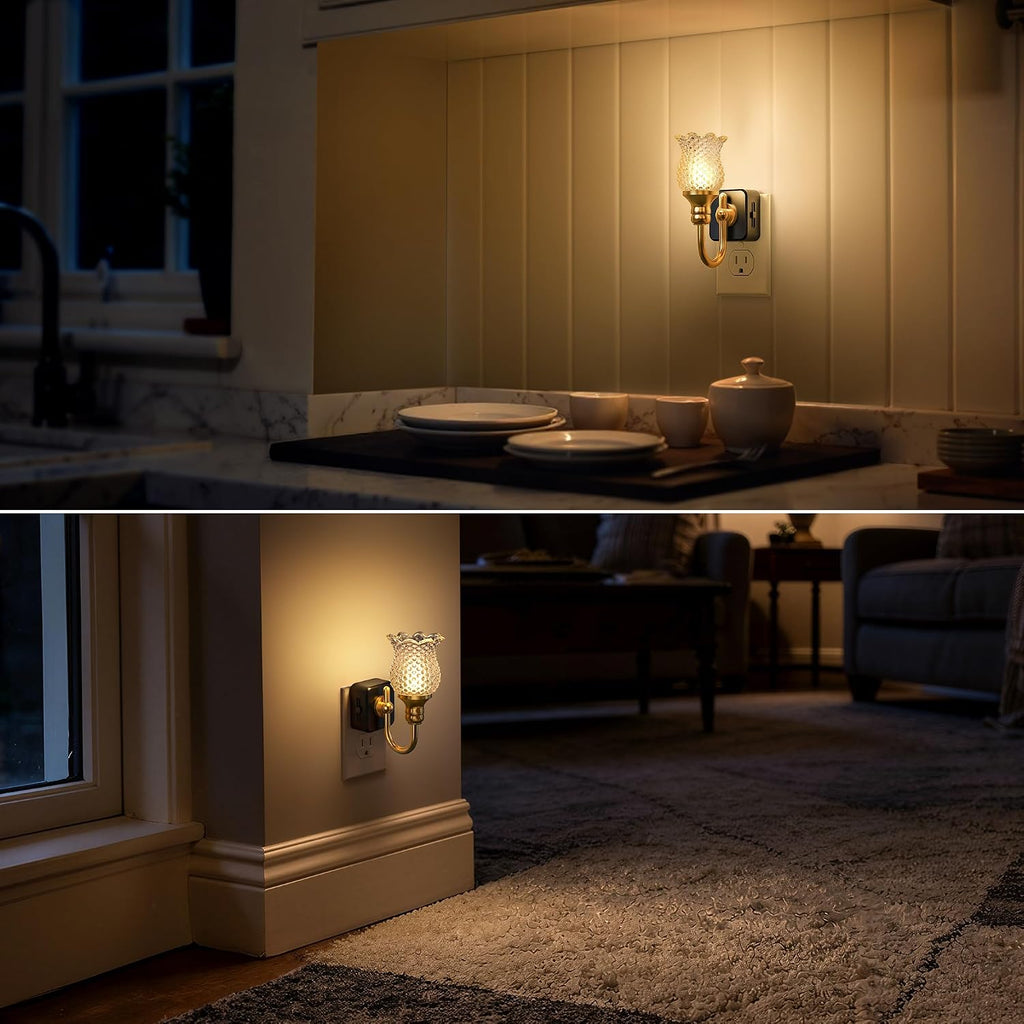 DORESshop LED Night Light, Spot Flower Night Lights Plug into Wall, 0-100LM Dimmable Nightlight, Dusk to Dawn Sensor, 3000K Soft White…