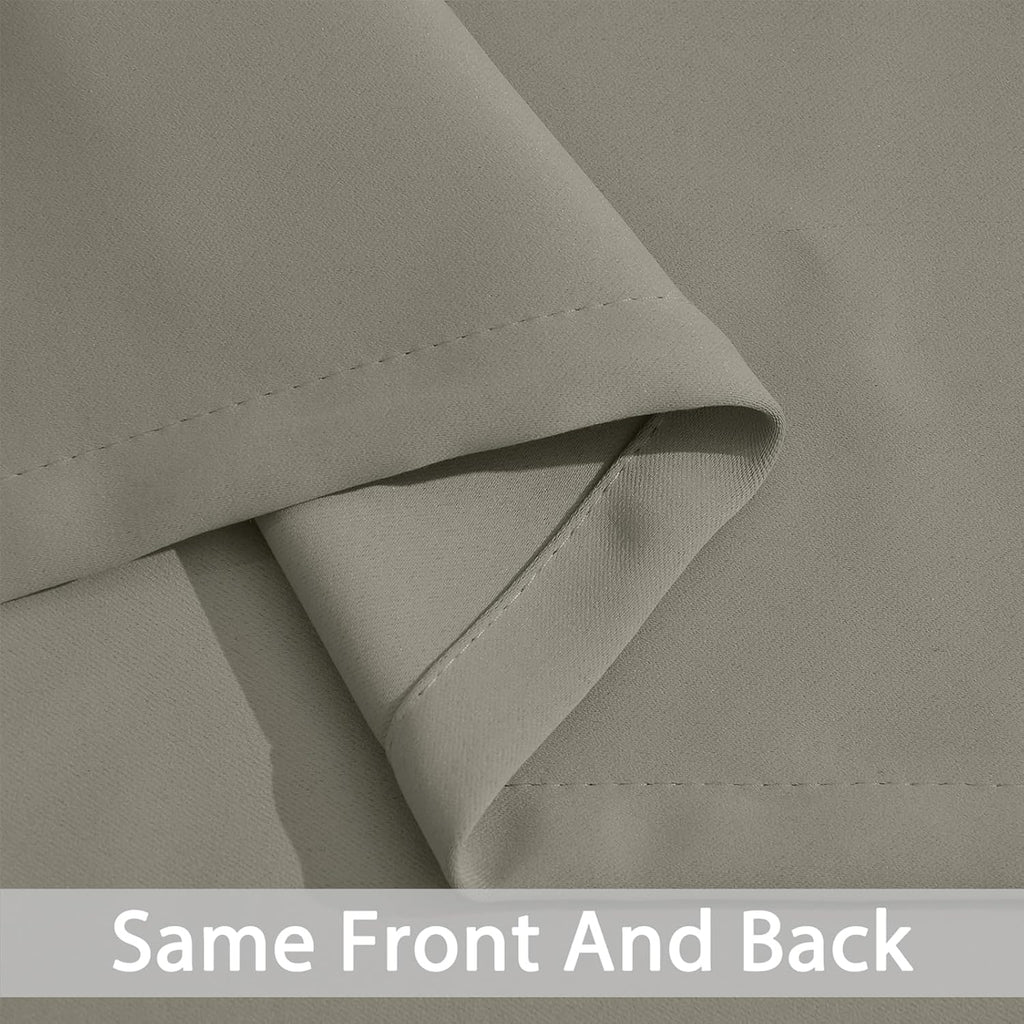 Yakamok Premium Room Darkening Thermal Insulated Curtains for Bedroom/Living Room - Classic Grommet Top (2 Panels, Taupe, 52 Inch by 72…
