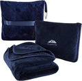 BlueHills Premium Soft Travel Blanket Pillow Airplane Blanket Packed in Soft Bag Pillowcase with Hand Luggage Belt Compact Pack Large…
