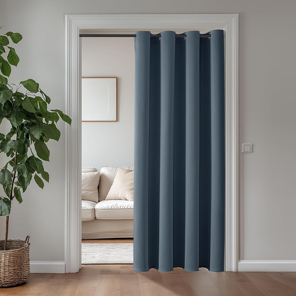 ChrisDowa Blackout Curtains 72 inches Long for Bedroom - Grommet Thermal Insulated Room Darkening Curtains for Living Room (1 Panel, Stone…